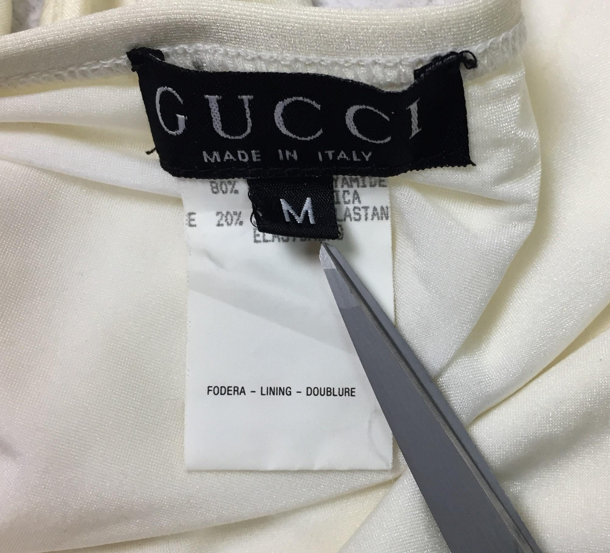 Unworn S/S 1995 Gucci by Tom Ford White Horsebit Monokini Swimsuit In New Condition In Yukon, OK