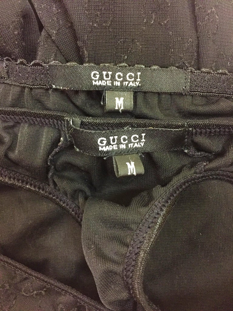 S/S 1998 Gucci by Tom Ford Sheer Monogram Babydoll Dress and Thong