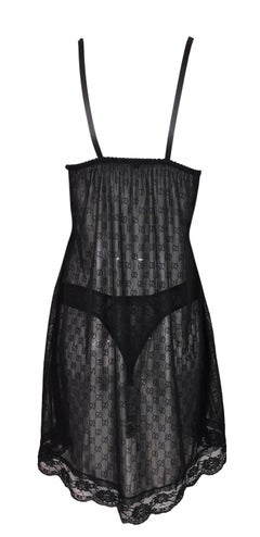 S/S 1998 Gucci by Tom Ford Sheer Monogram Babydoll Dress & Thong Panties