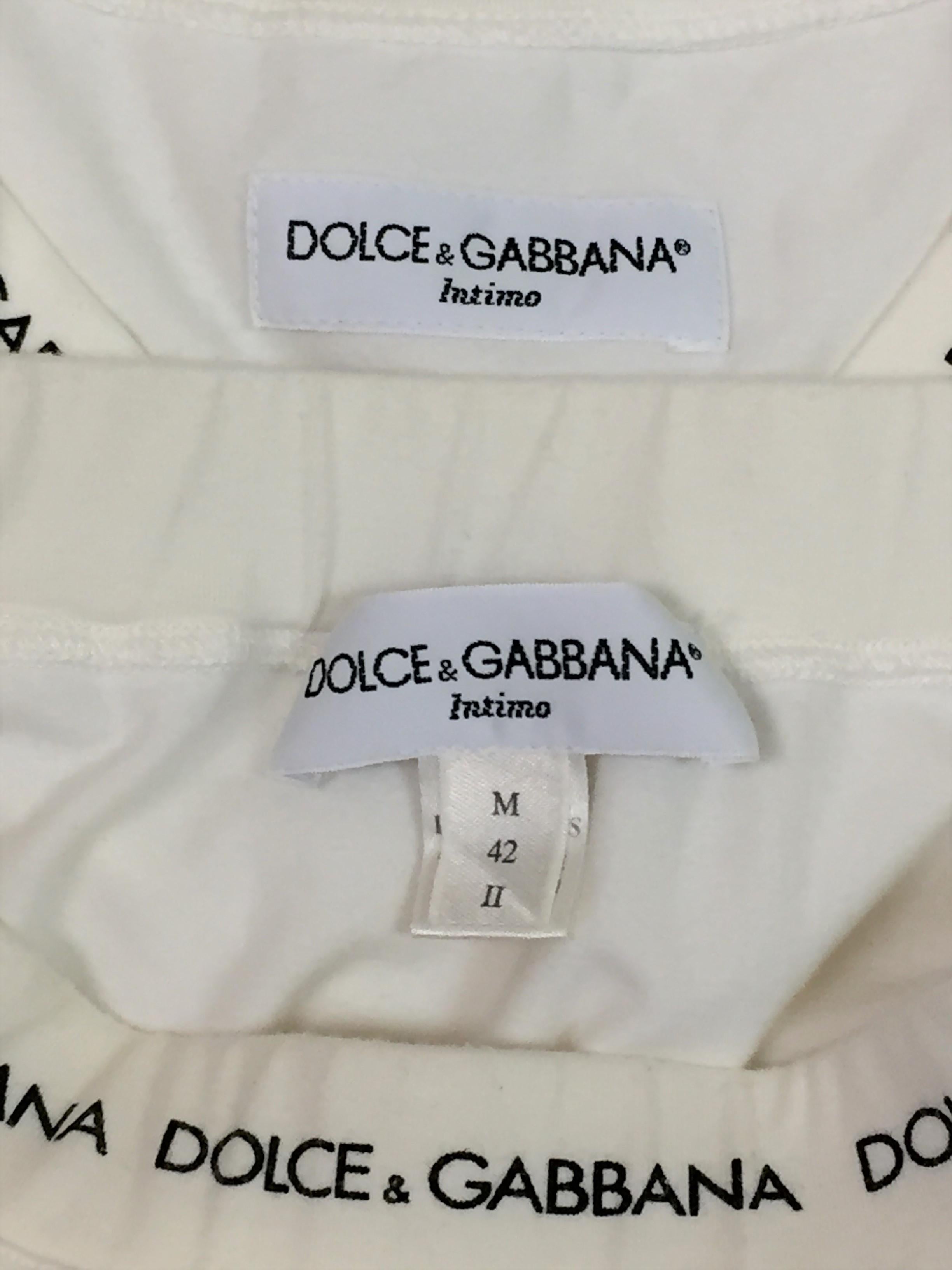 Gray Dolce & Gabbana Monogram White Crop Top and High Waist Panties, 1990s 