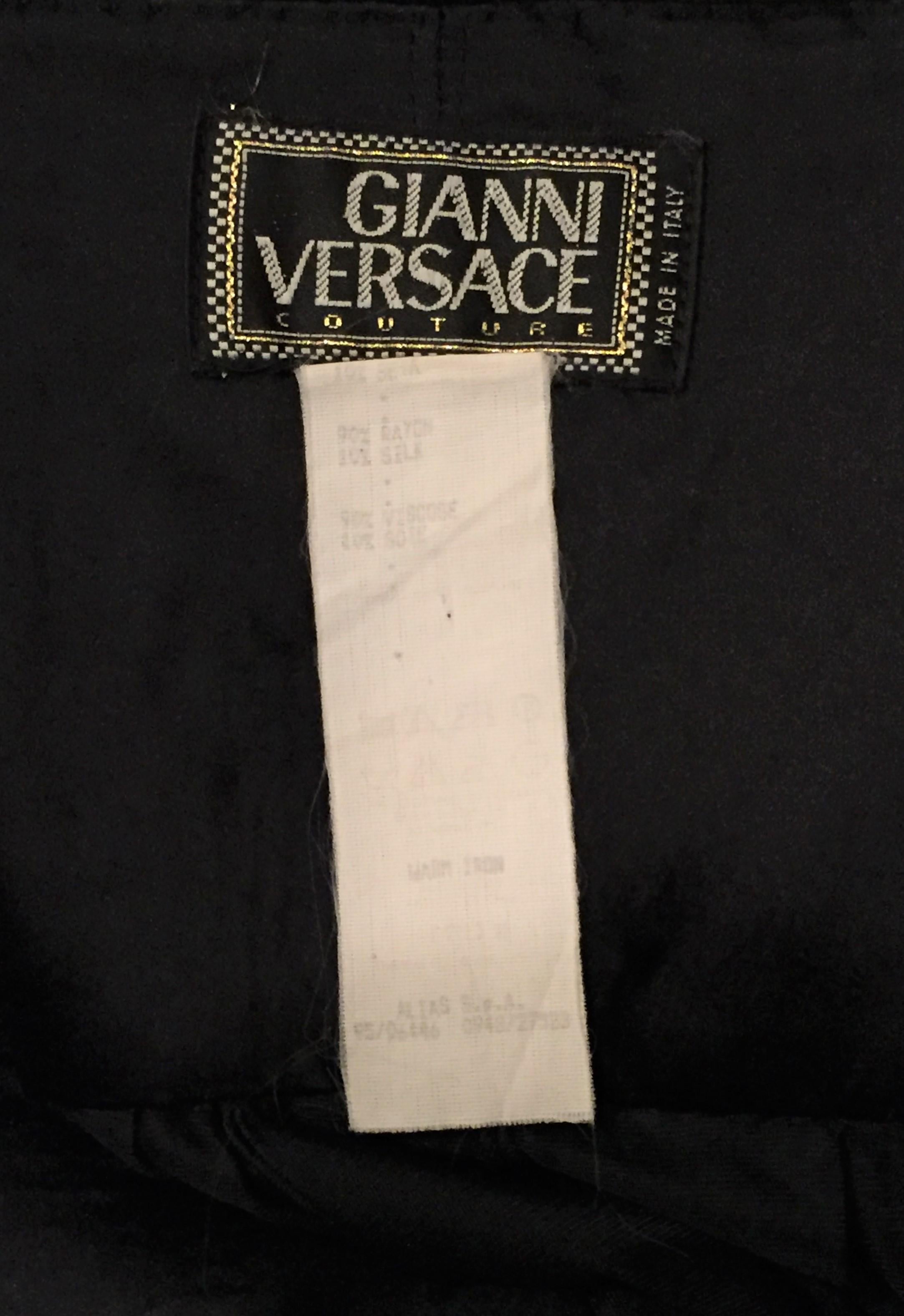 atelier versace black silk strapless siren gown