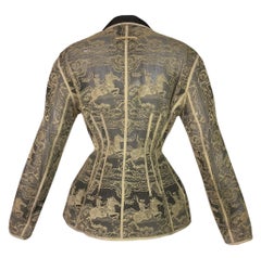 S/S 1988 Jean Paul Gaultier Sheer Chantilly Lace Cowboy Wasp Waist Jacket