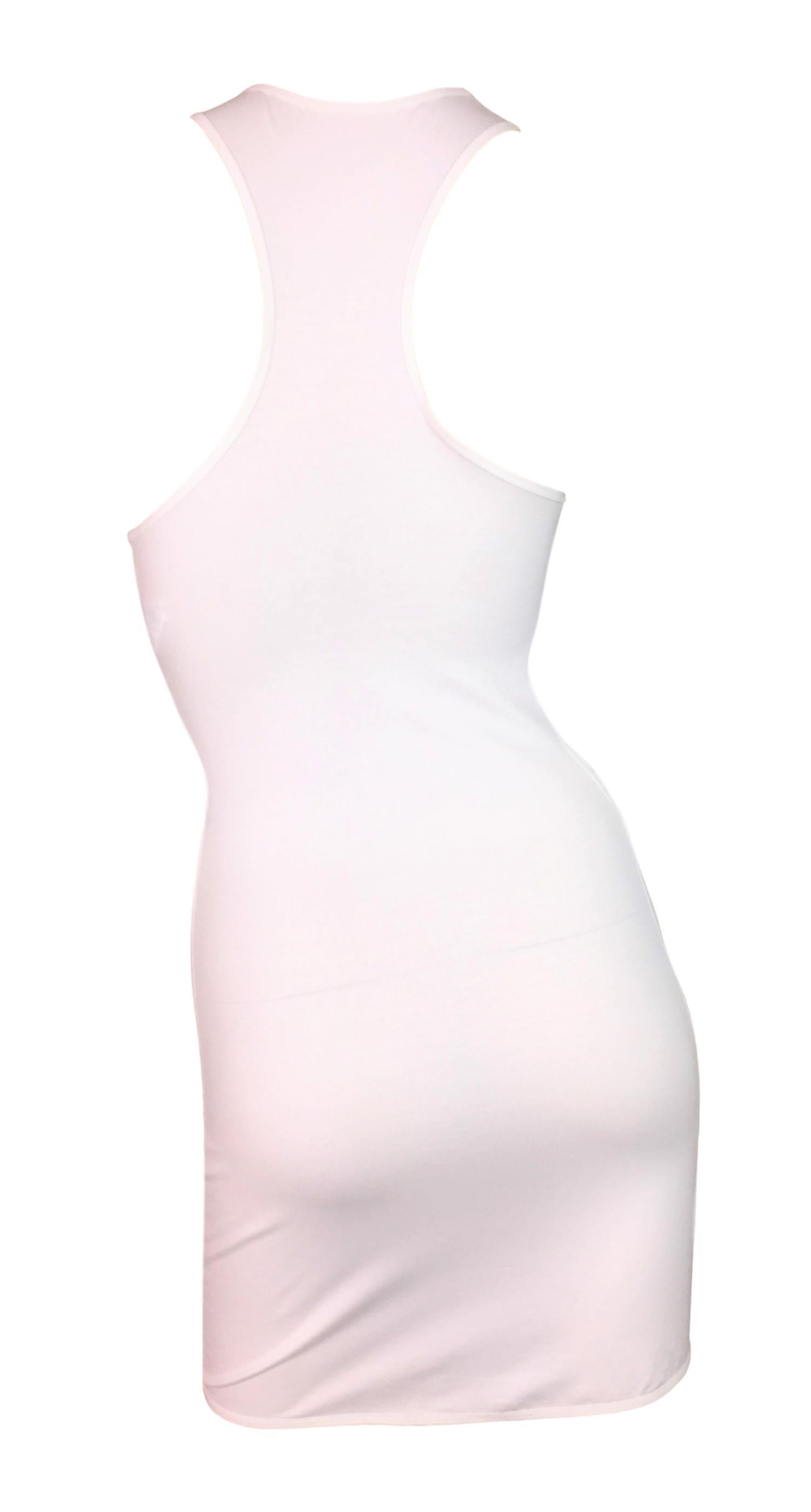 Unworn 2000 Christian Dior John Galliano Sheer White Bodycon Mini Dress In New Condition In Yukon, OK