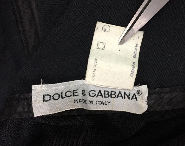 1992 Dolce and Gabbana Sheer Black Mesh Corset Wiggle Micro Mini Dress ...