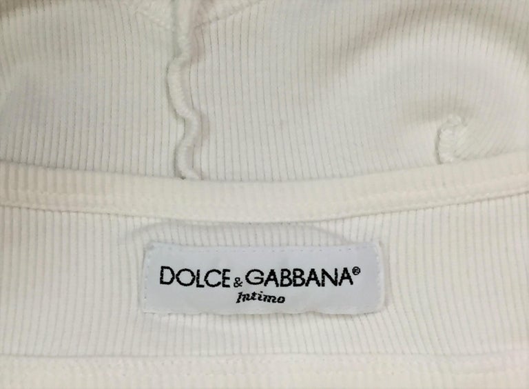 1990's Dolce and Gabbana White Ribbed Bra Crop Top at 1stDibs