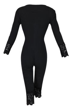 C. 1992 Jean Paul Gaultier Button Down Pin-Up 1940's Style Jumpsuit Catsuit