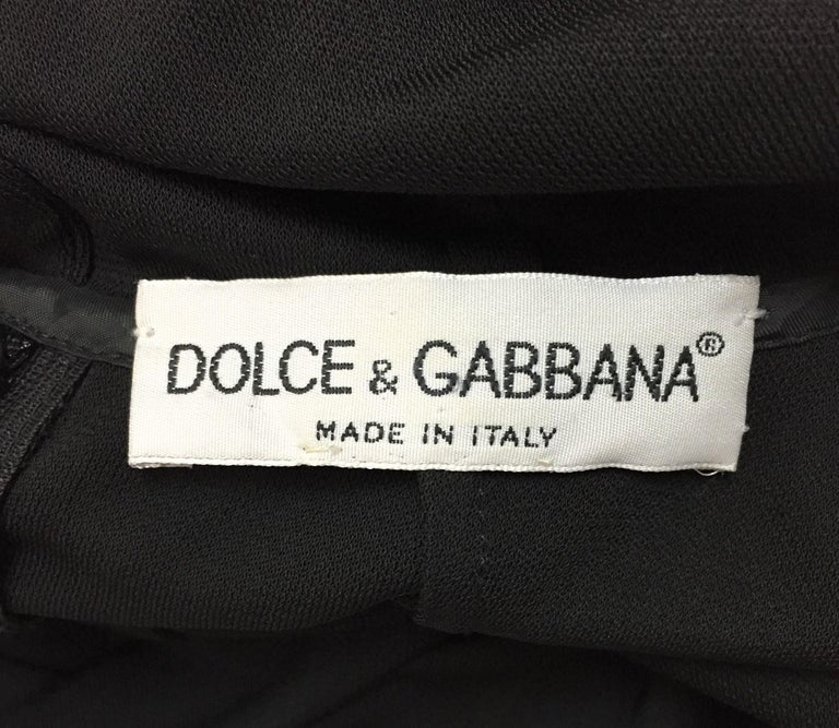 S/S 1996 Dolce and Gabbana Runway Semi-Sheer Black Hooded Gown Dress 40 ...