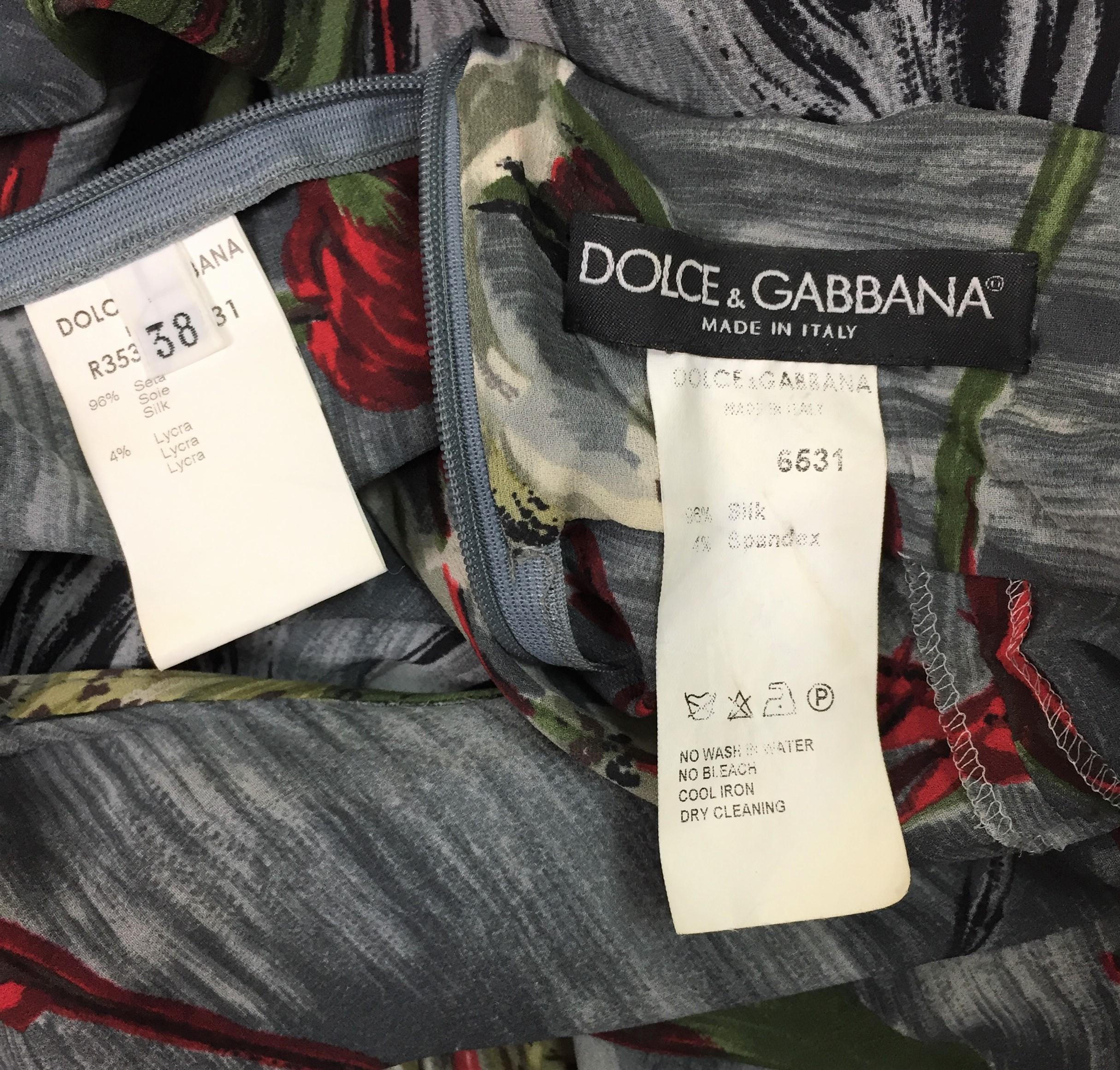 Women's S/S 2001 Dolce & Gabbana Runway Semi-Sheer Gray Silk Ruched Wiggle Dress