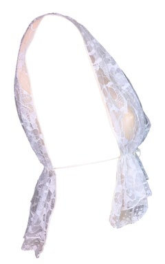 2000's Christian Dior by John Galliano Victorian Sheer Ivory Lace Plunging Top