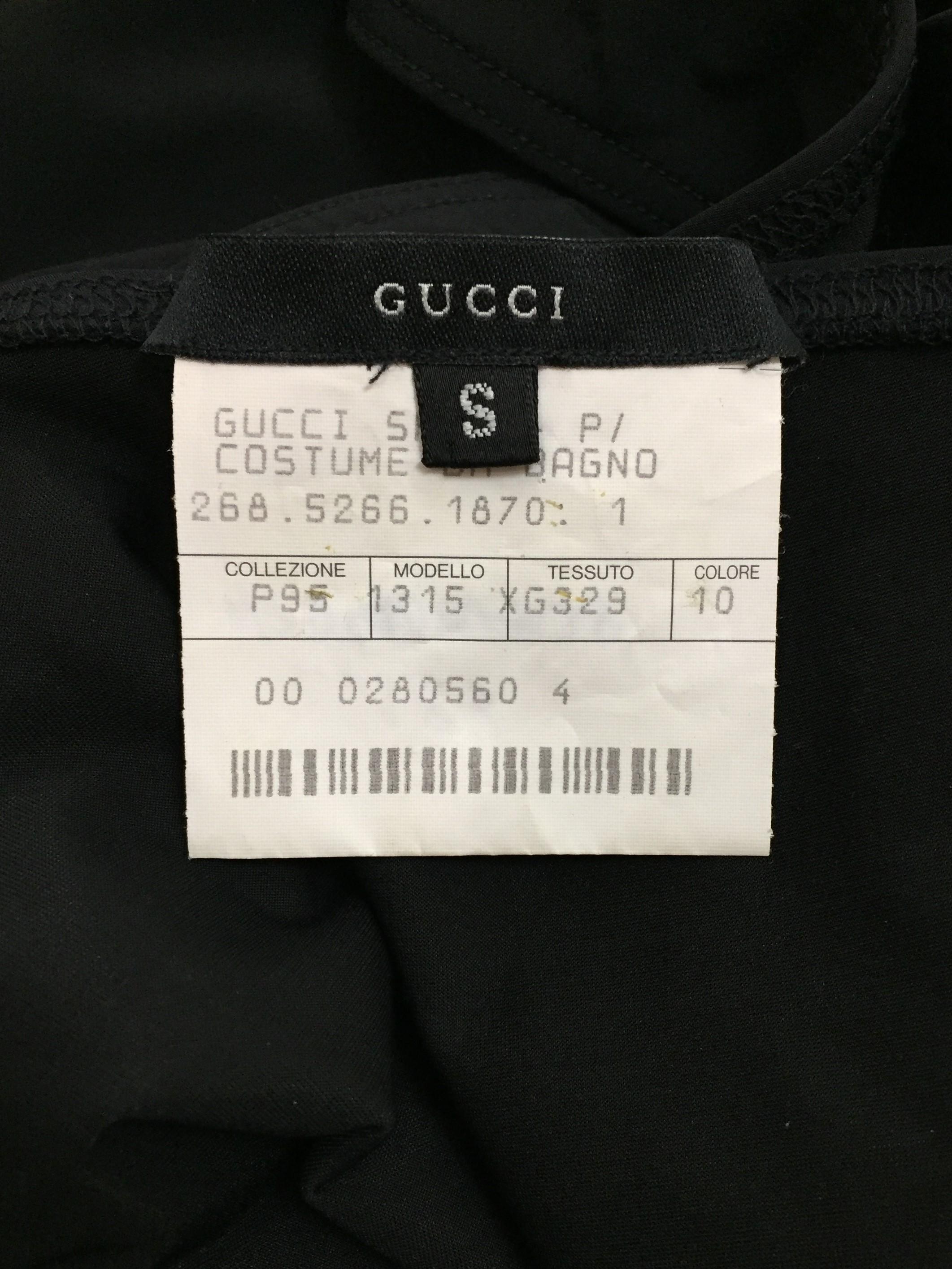 S/S 2000 Gucci by Tom Ford Black Cut-Out Bodysuit Swimsuit In Good Condition In Yukon, OK