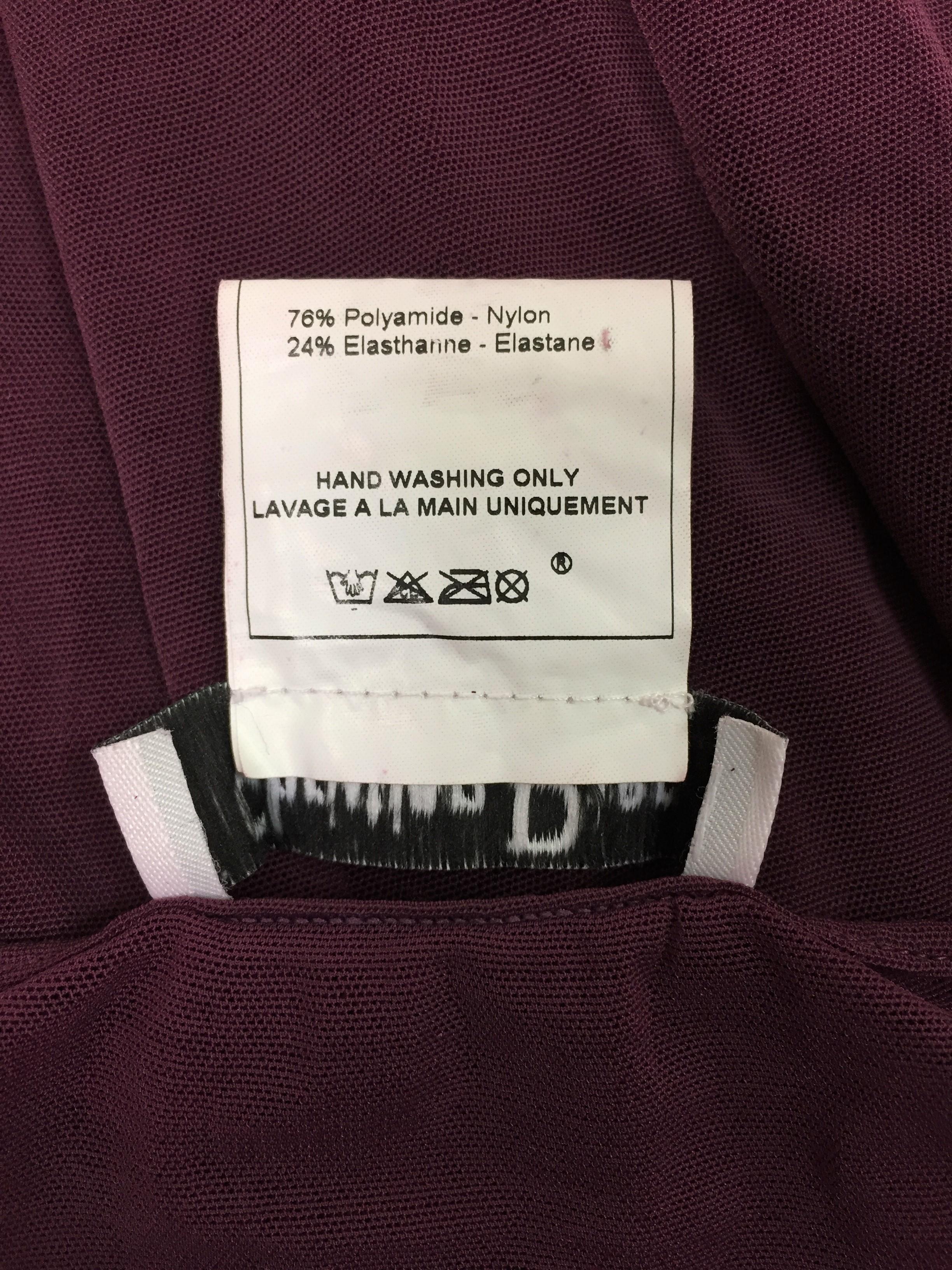 Circa 2000 Christian Dior Sheer Burgundy Halter Pin-Up Wiggle Long Dress In Good Condition In Yukon, OK