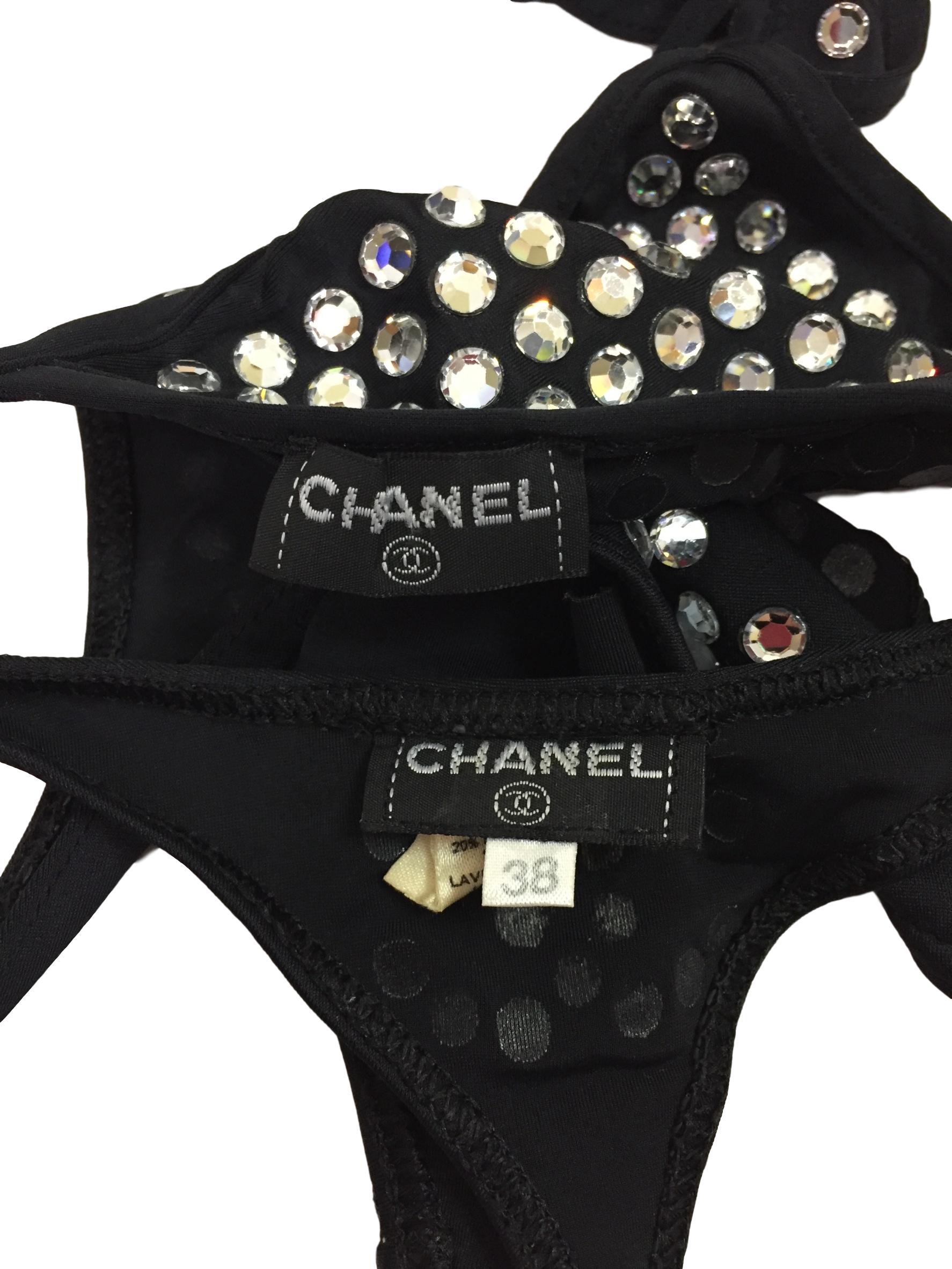 chanel rhinestone bikini