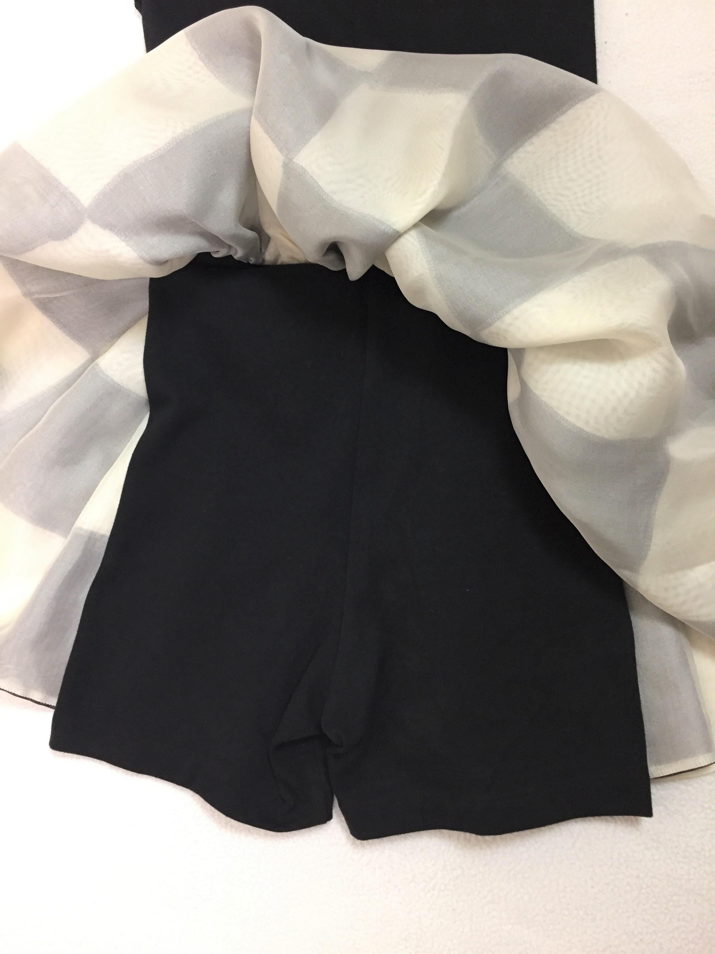 Women's 1992 Dolce & Gabbana Fold Over Black & White Mini Dress w Shorts