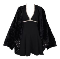 S/S 1995 Dolce & Gabbana Black Faux Fur Coat Jacket