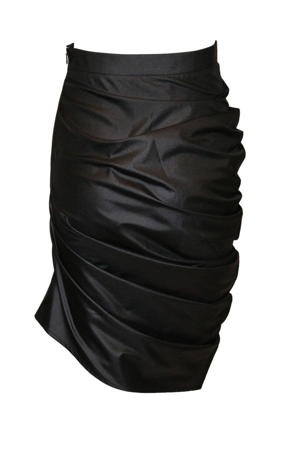 Alexander McQueen A/W 1997 Black Asymmetrical Pencil Skirt XS For Sale ...