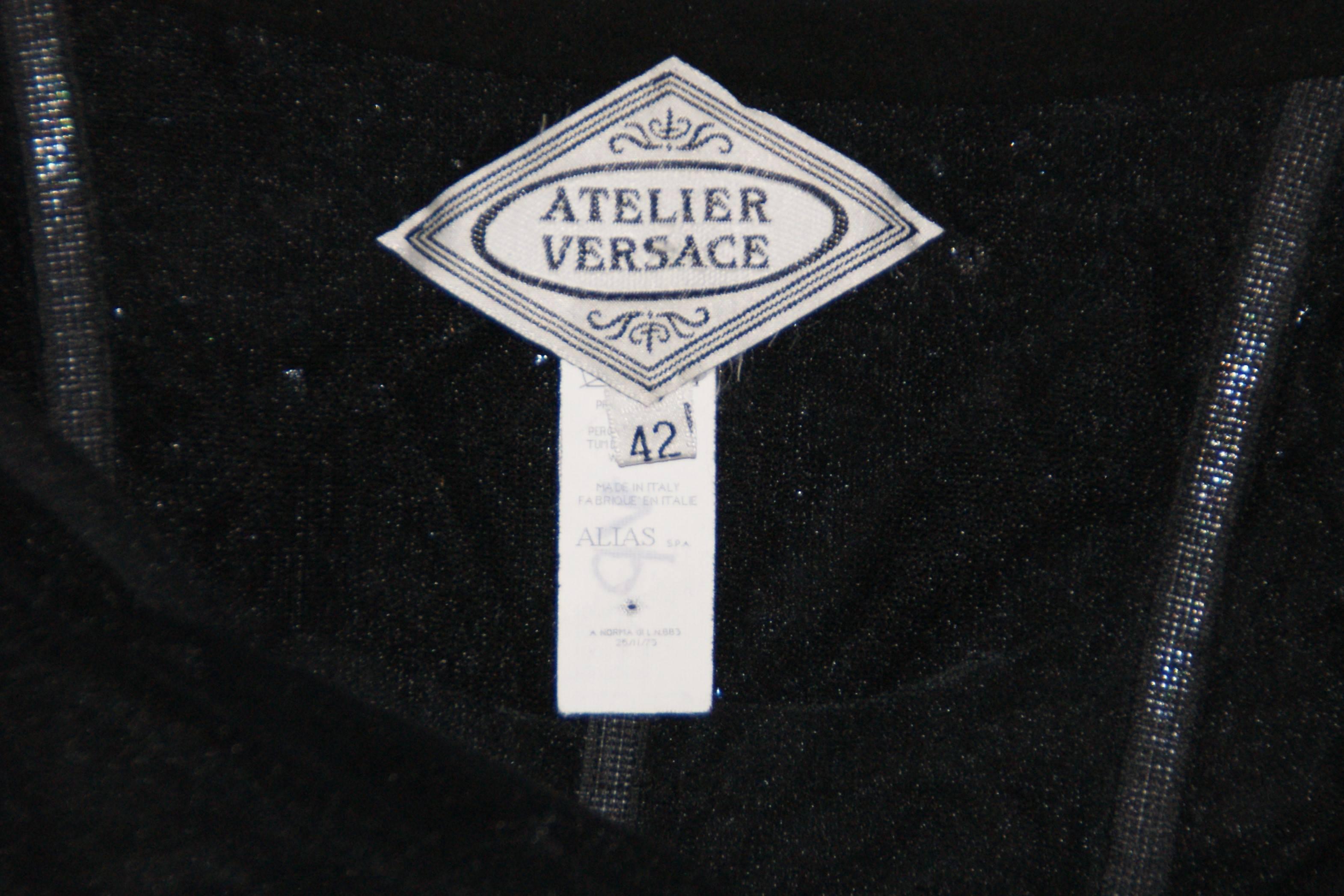 Women's F/W 2005 Atelier Versace Black Leather Beaded Strapless Mini Dress