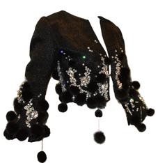 C. 1964 Couture Designer Attributed Crystal Beaded Mink Cropped Jacket