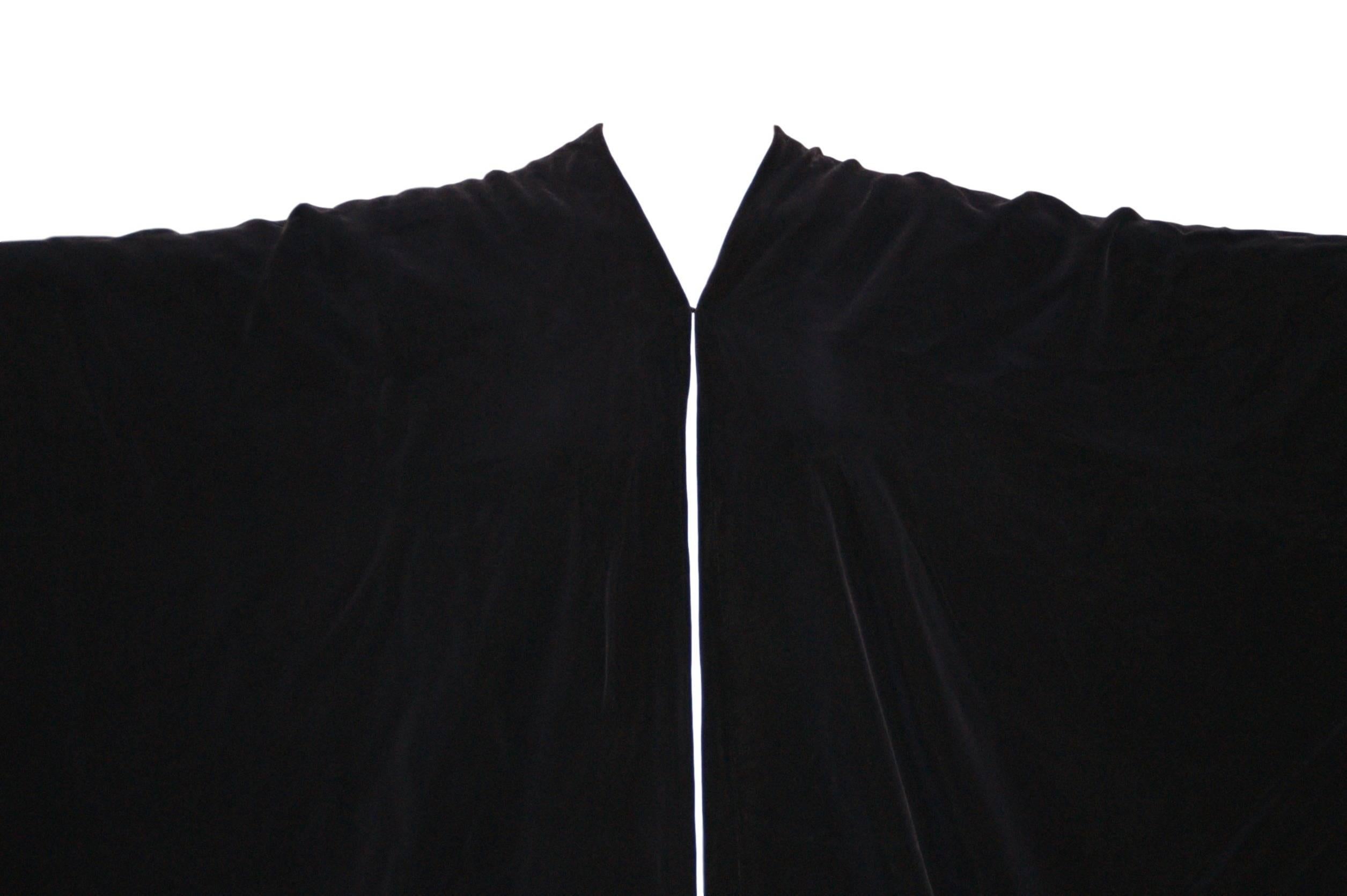 DESIGNER: 1968 Madame Gres Haute Couture- we believe it to be the same cape seen on Lauren Hutton- worn open-  in UK Vogue October 1968 . Color may appear black but it is more of a dark slate gray. 

Please contact for more information and/or