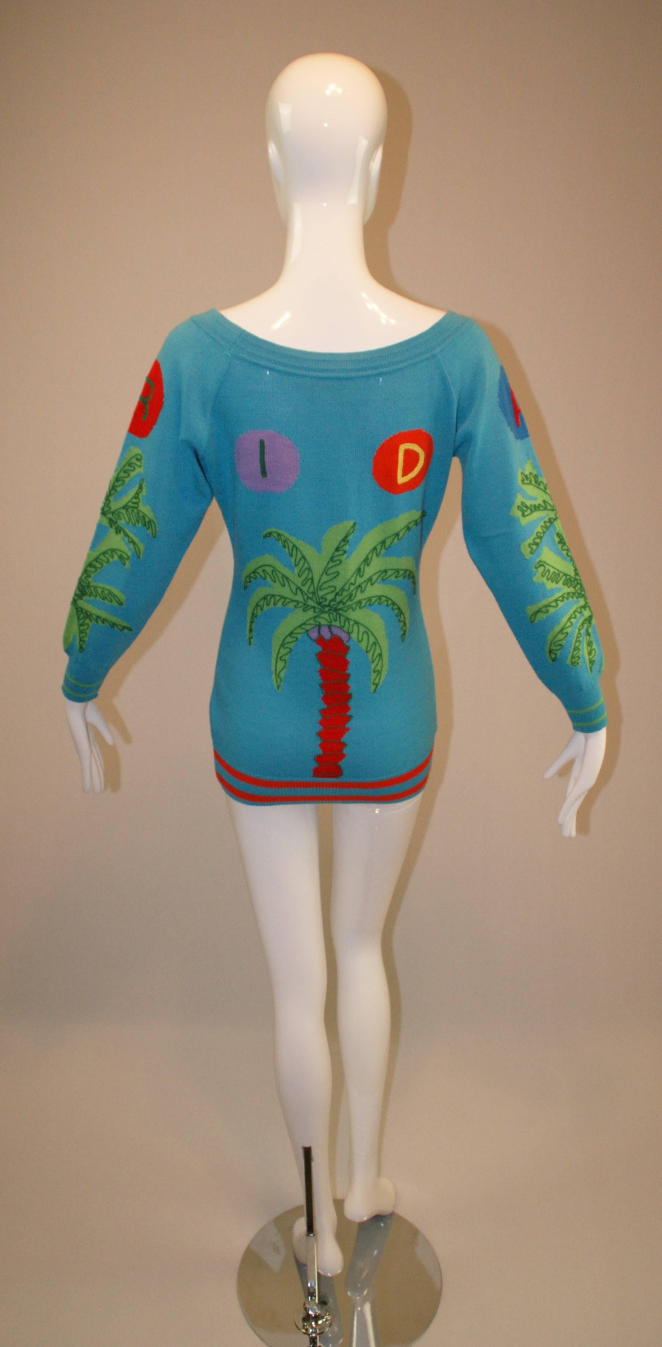 S/S 1993 Gianni Versace Florida Long Knit Wool Sweater 40 In Good Condition In Yukon, OK