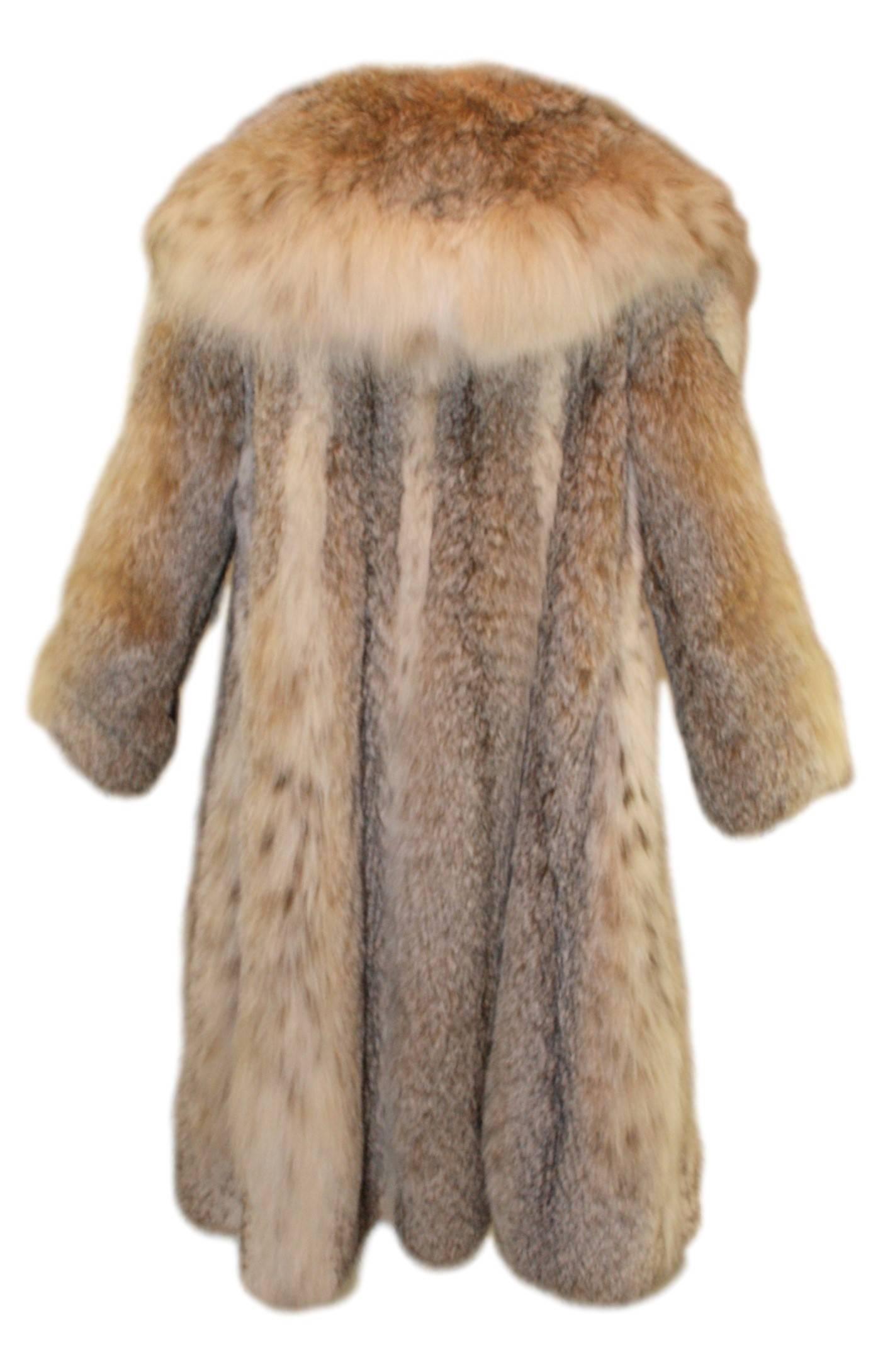 1980's James Galanos Lynx Swing Fur Coat In Good Condition In Yukon, OK