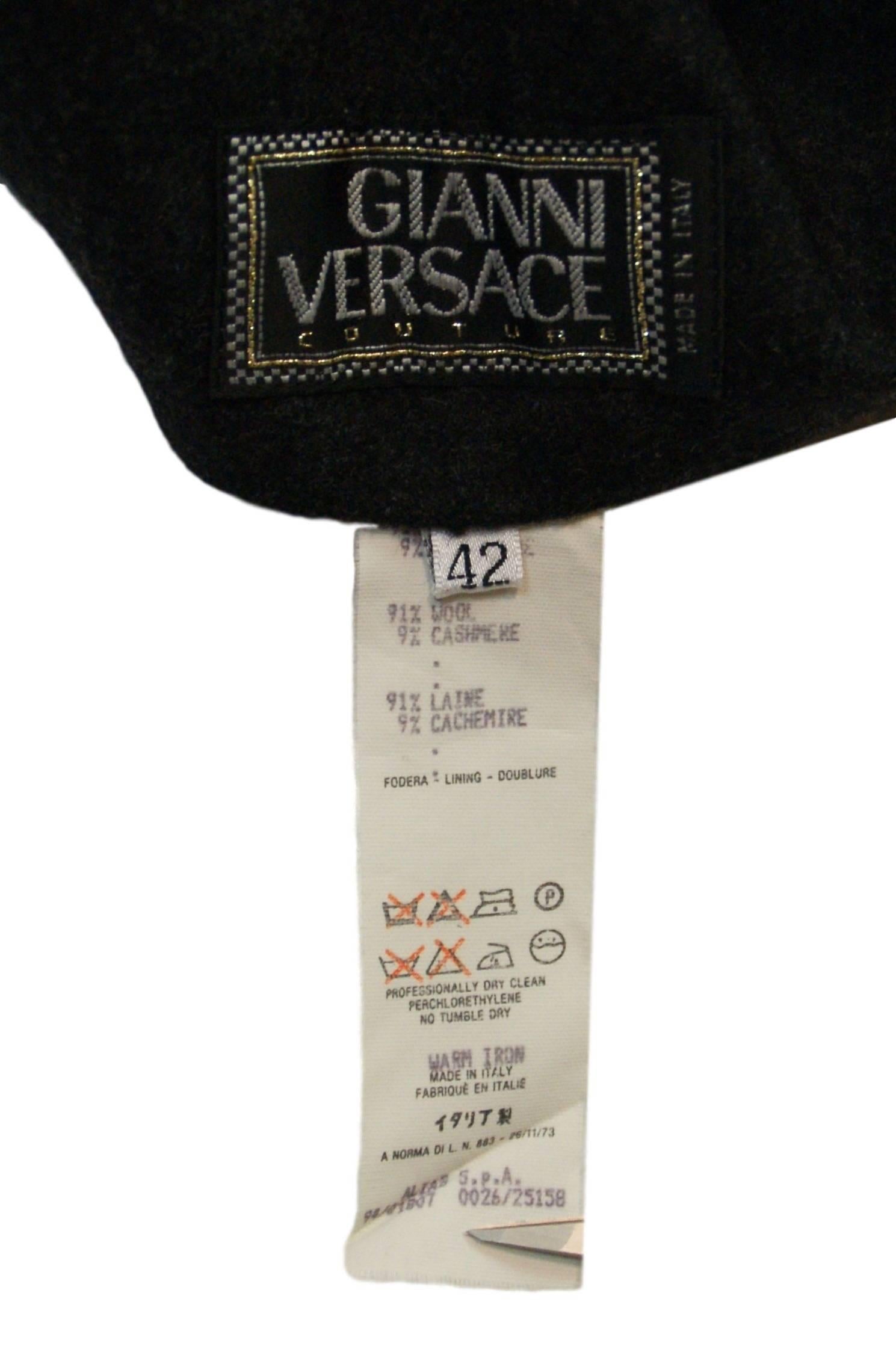 S/S 1994 Gianni Versace Gray Wool & Cashmere Overalls Jumpsuit  In Excellent Condition In Yukon, OK