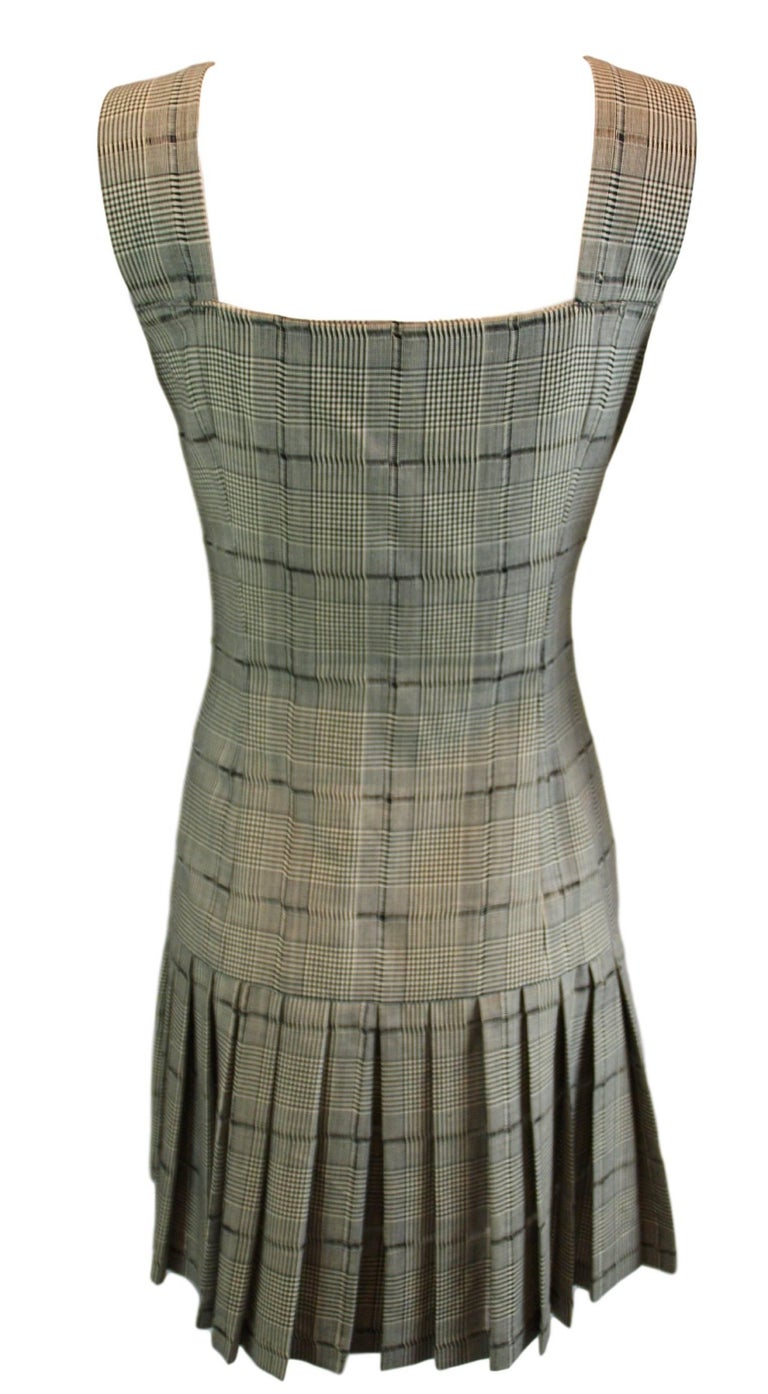 MET Museum Retrospective S/S 1994 Gianni Versace Couture Plaid Pinafore