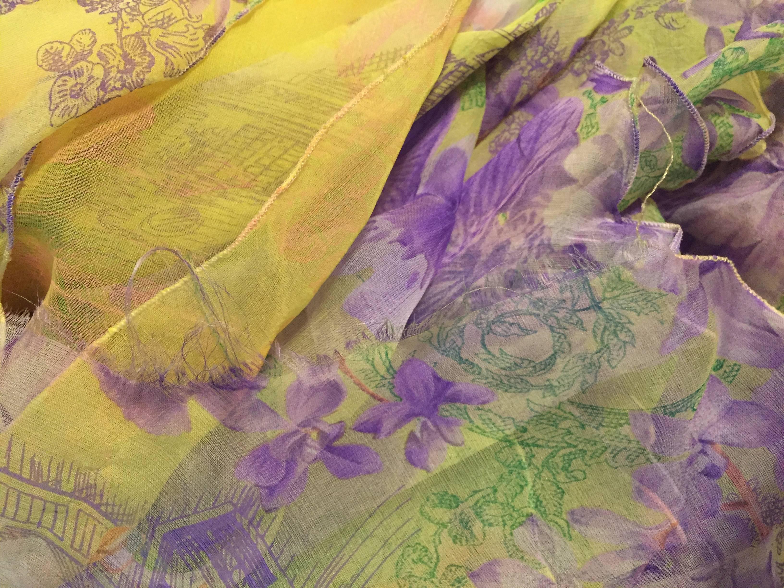 S/S 2004 Atelier Versace Silk Floral Crop Top Skirt Ensemble 40 3
