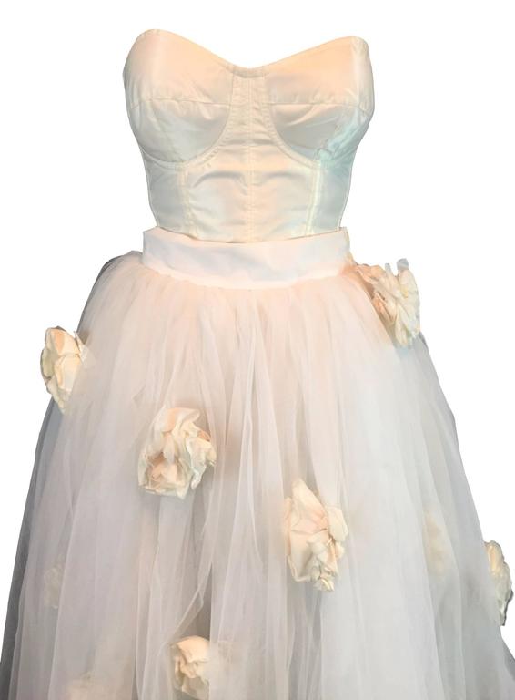 S/S 1992 Dolce and Gabbana Bridal Wedding Gown Bustier Tulle Skirt