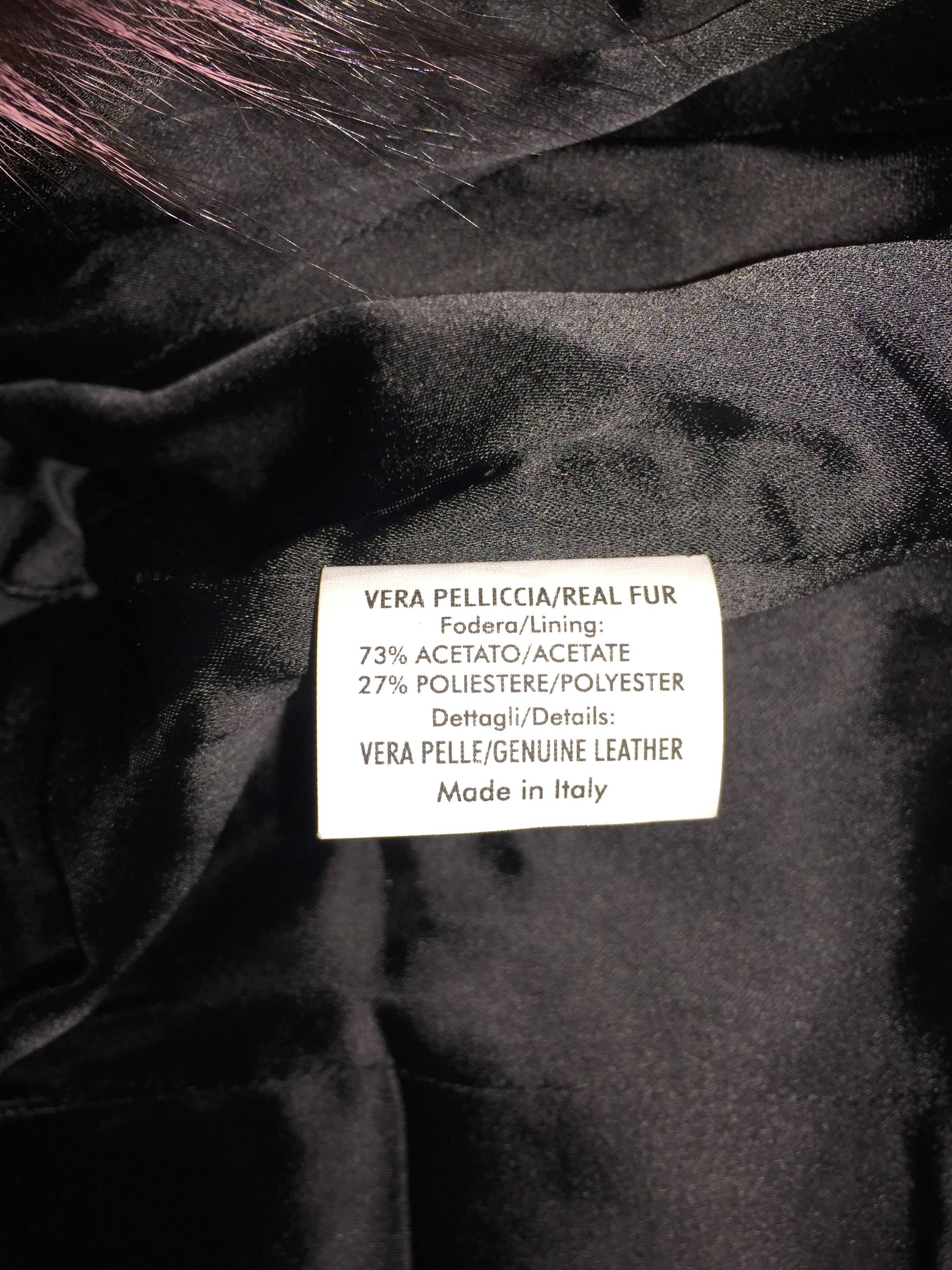 A/W 2006 Alexander McQueen Corset Belt Purple Fur Coat Jacket In Excellent Condition In Yukon, OK