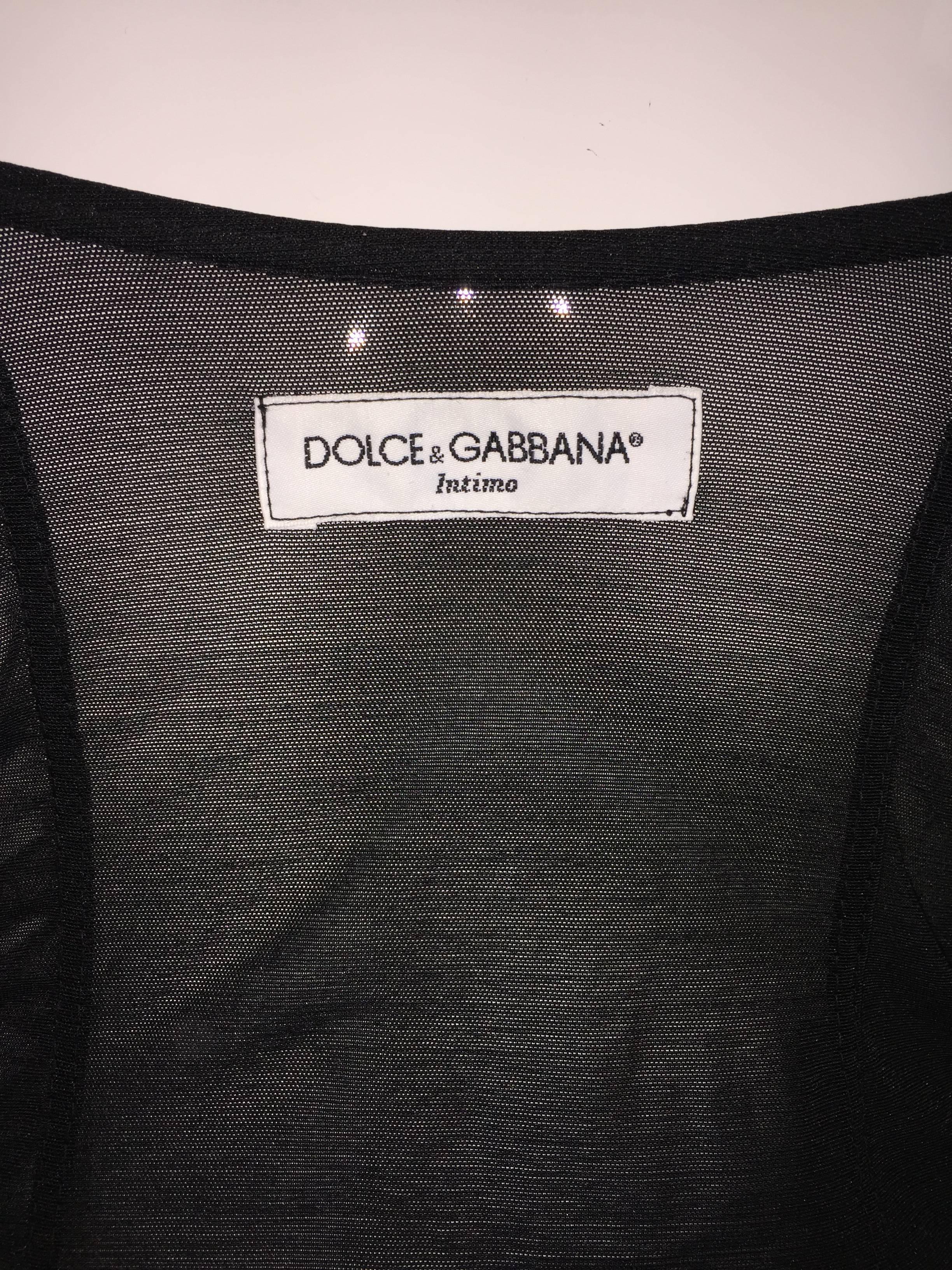 Black 1990's Dolce & Gabbana Sheer Mesh Bandage Padded Lace Bra Dress