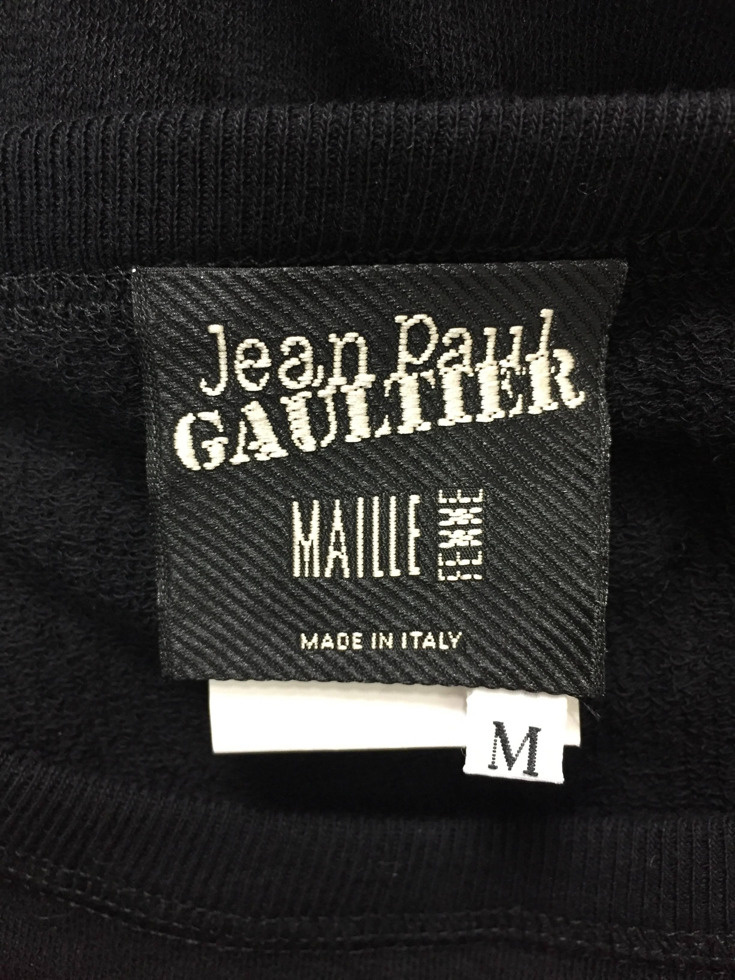 Women's Unworn 1990's Jean Paul Gaultier Nude & Black Sheer Fishnet Mesh Baggy Bodysuit