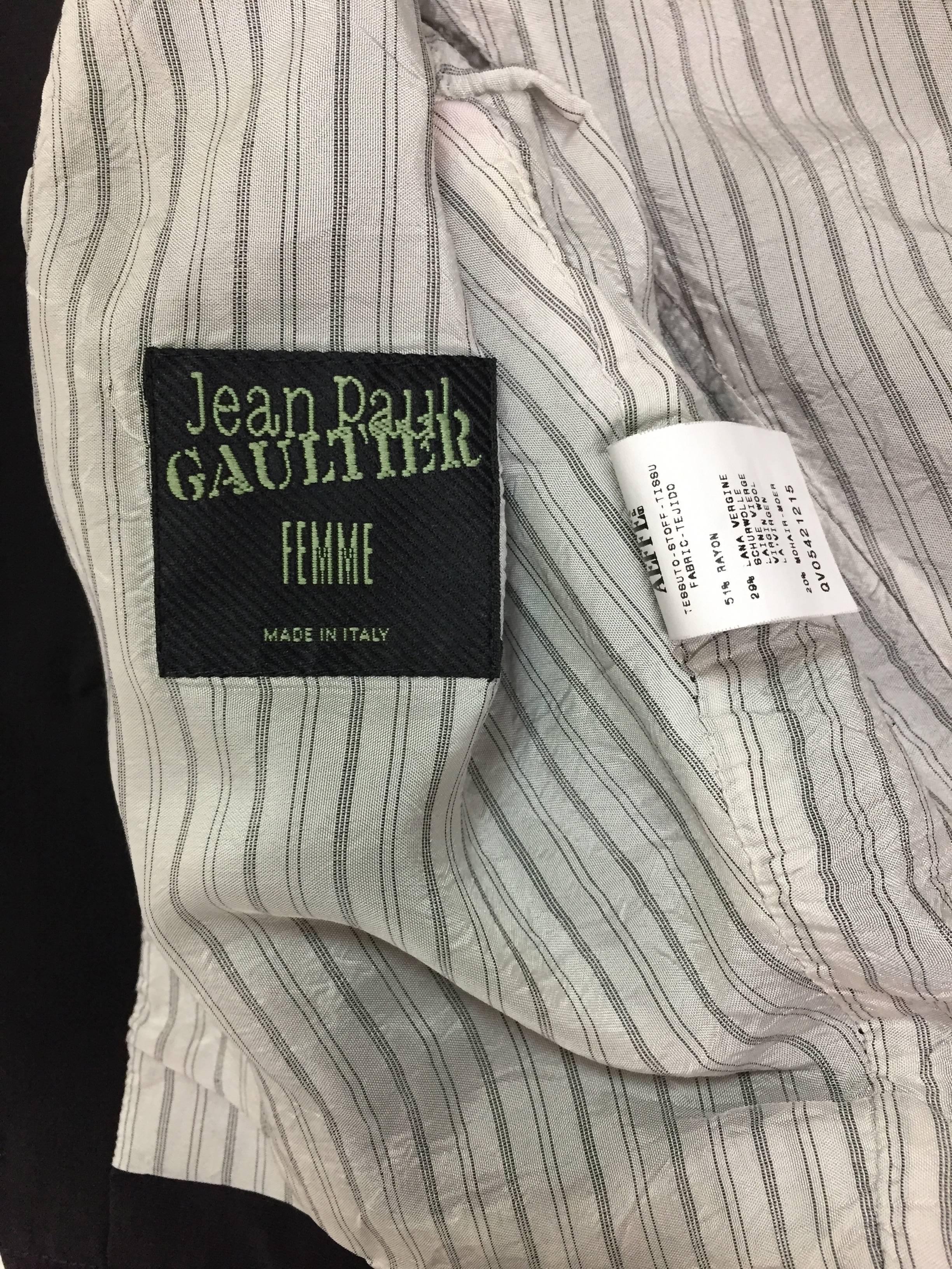Women's 1989 Jean Paul Gaultier Black Cut-Out Waist Blazer Jacket