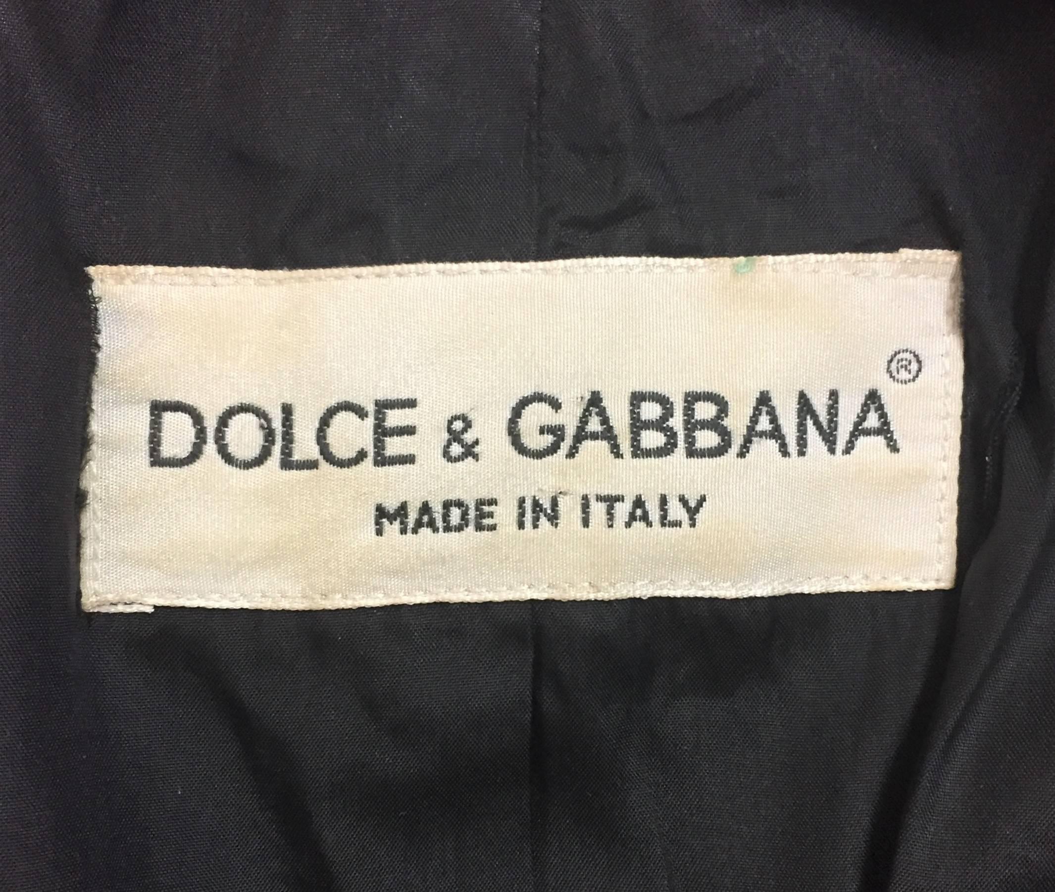F/W 1992 Dolce & Gabbana Runway Cactus Western Beaded Sequin Gray Suit 1