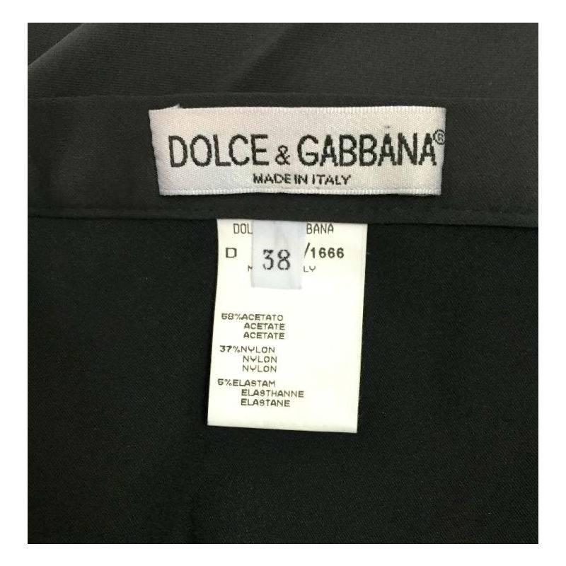 1996 Dolce & Gabbana Pin-Up 50's Style Black Crop Top & Cigarette Leggings XS In Excellent Condition In Yukon, OK