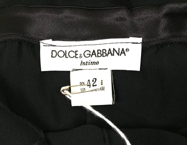 Dolce and Gabbana Pin-Up Flapper Style Sheer Black Silk Long Slip Dress ...