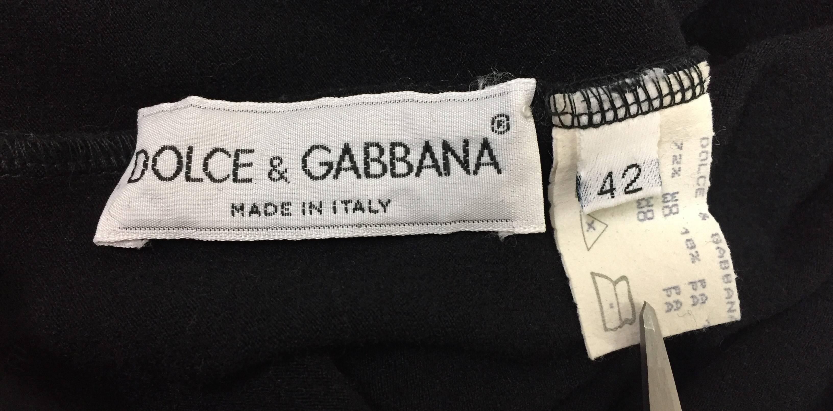 Women's or Men's C. 1991 Dolce & Gabbana Long Black Strapless Pin-Up Wiggle Dress w Lace Hem