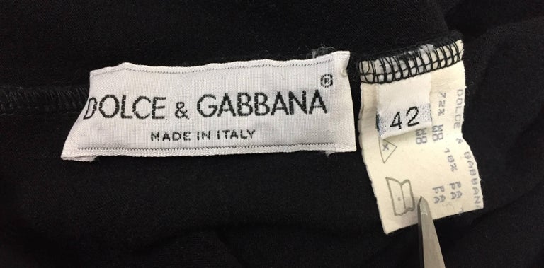 C. 1991 Dolce and Gabbana Long Black Strapless Pin-Up Wiggle Dress w ...