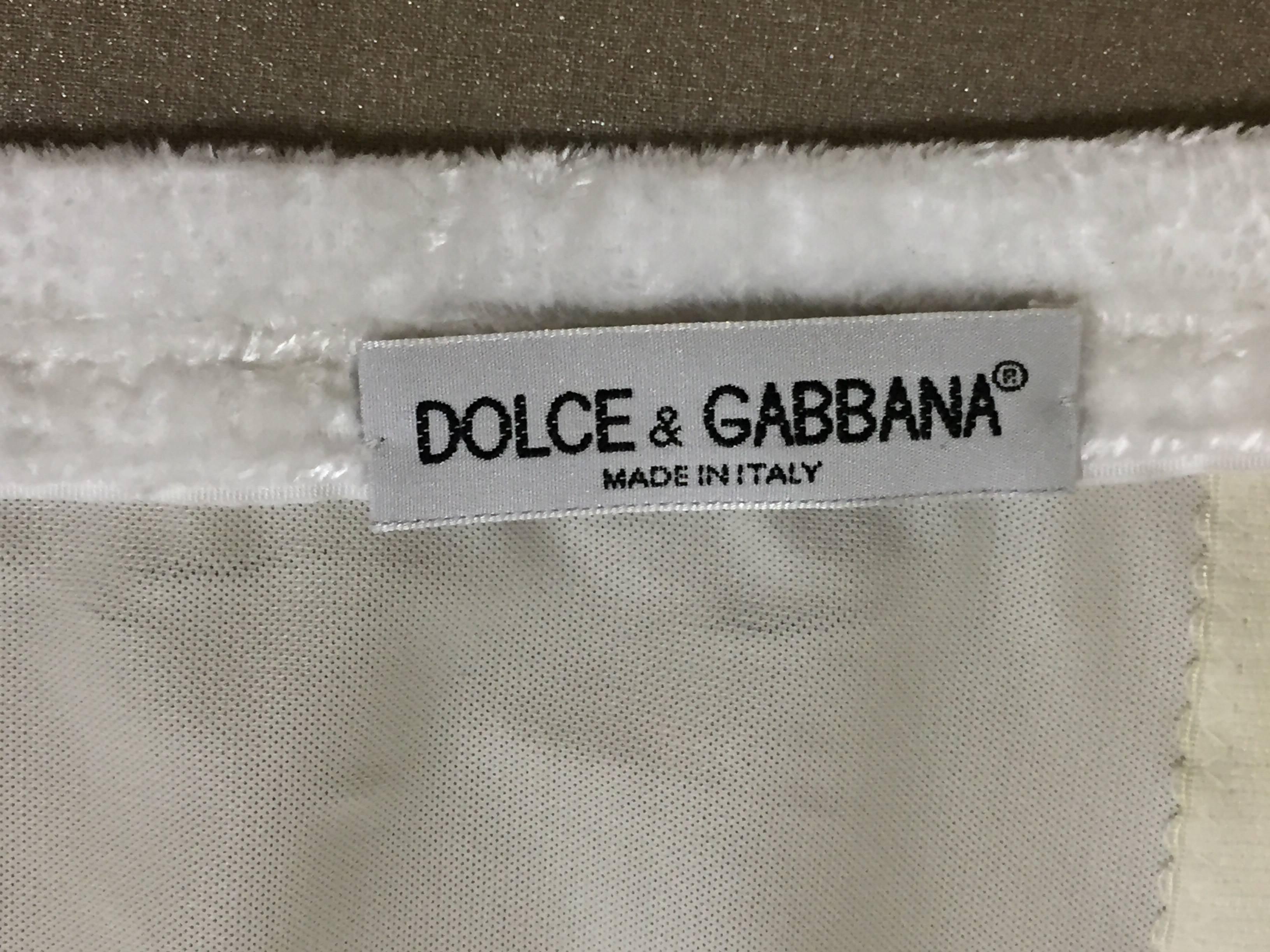 Beige 1996 Dolce & Gabbana Ivory Silk Strapless Padded Corset Bustier Crop Top