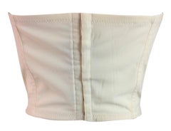 1996 Dolce & Gabbana Ivory Silk Strapless Padded Corset Bustier Crop Top