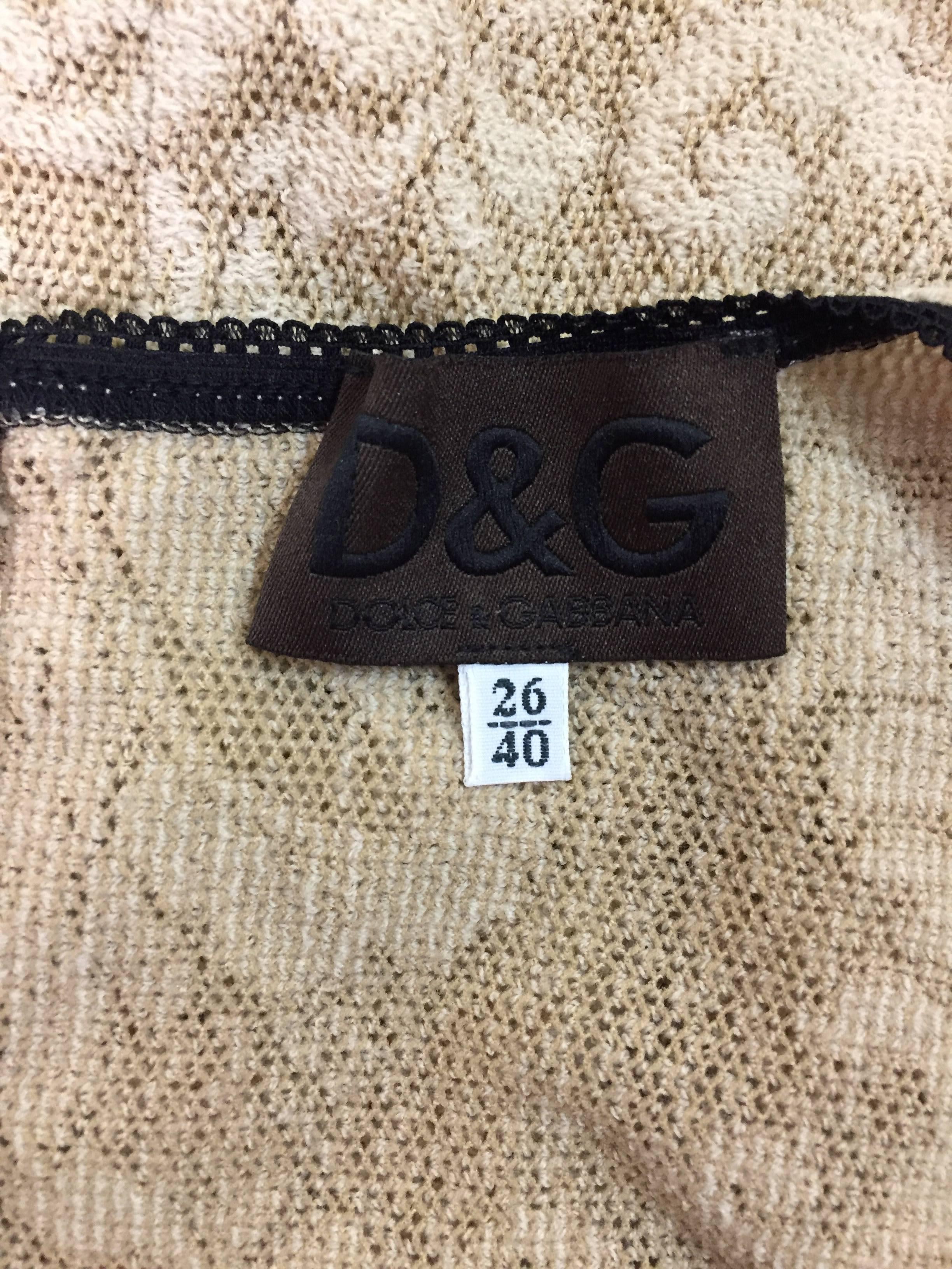 1998 D&G by Dolce & Gabbana Sheer Nude Fishnet Lace Mary Charm Long Dress In Good Condition In Yukon, OK
