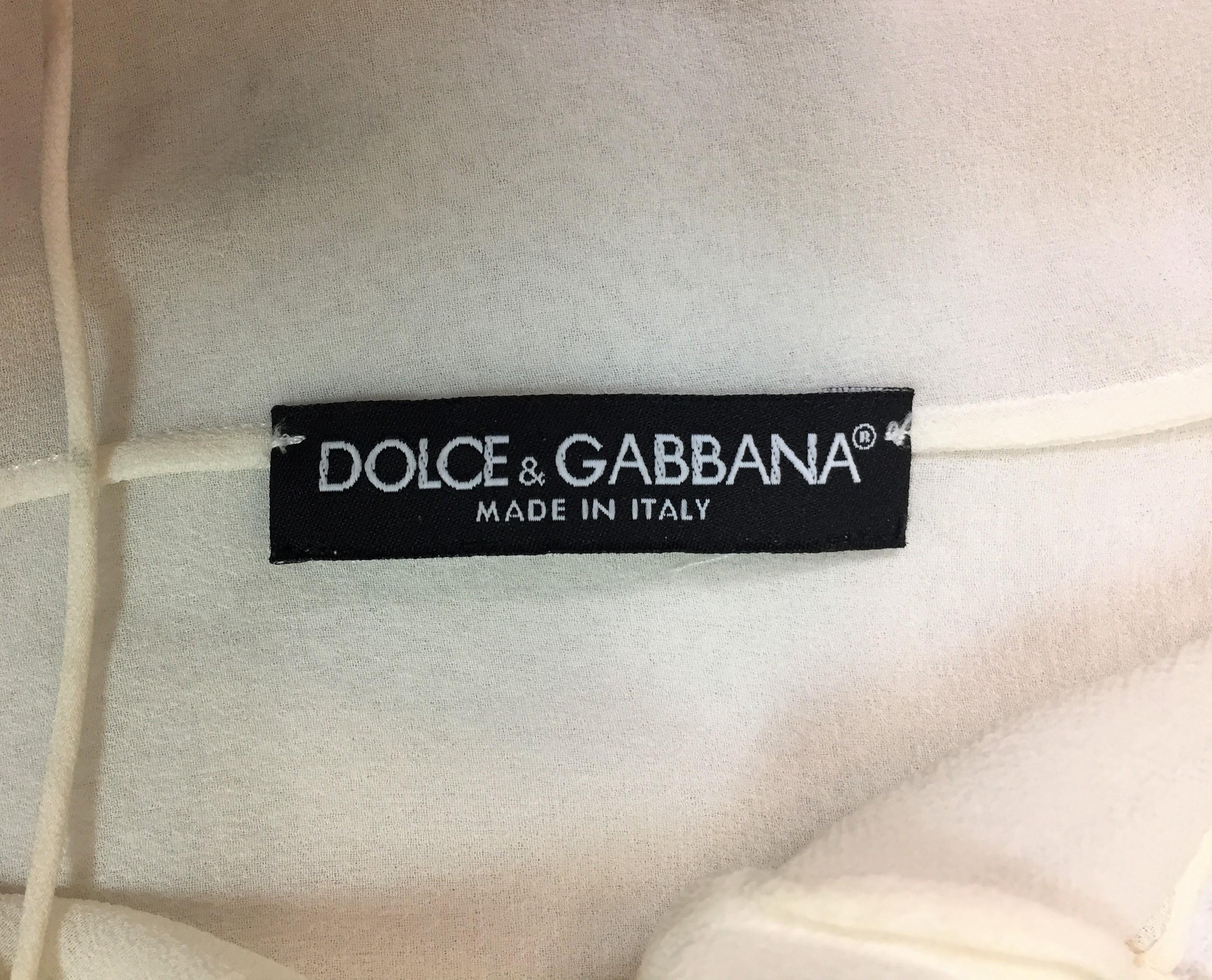 C. 1999 Dolce & Gabbana Sheer Ivory Slip Mini Dress 38/40 In Excellent Condition In Yukon, OK