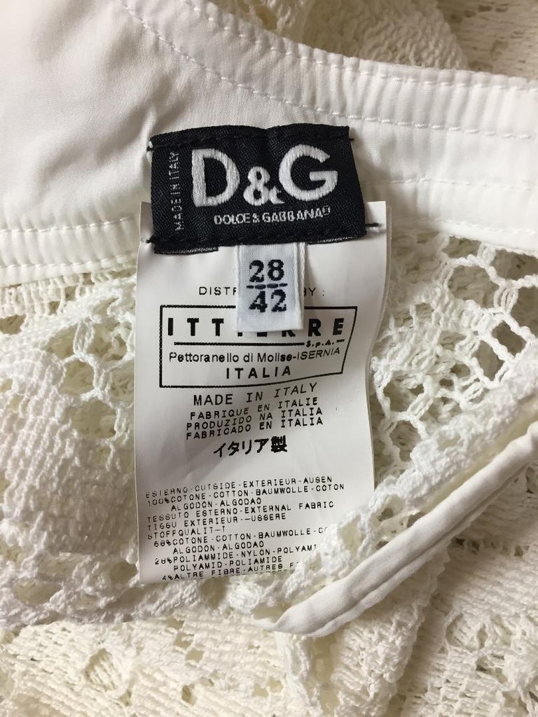 D&G by Dolce and Gabbana Sheer Ivory Knit Bra Lace Gown Dress, S / S ...