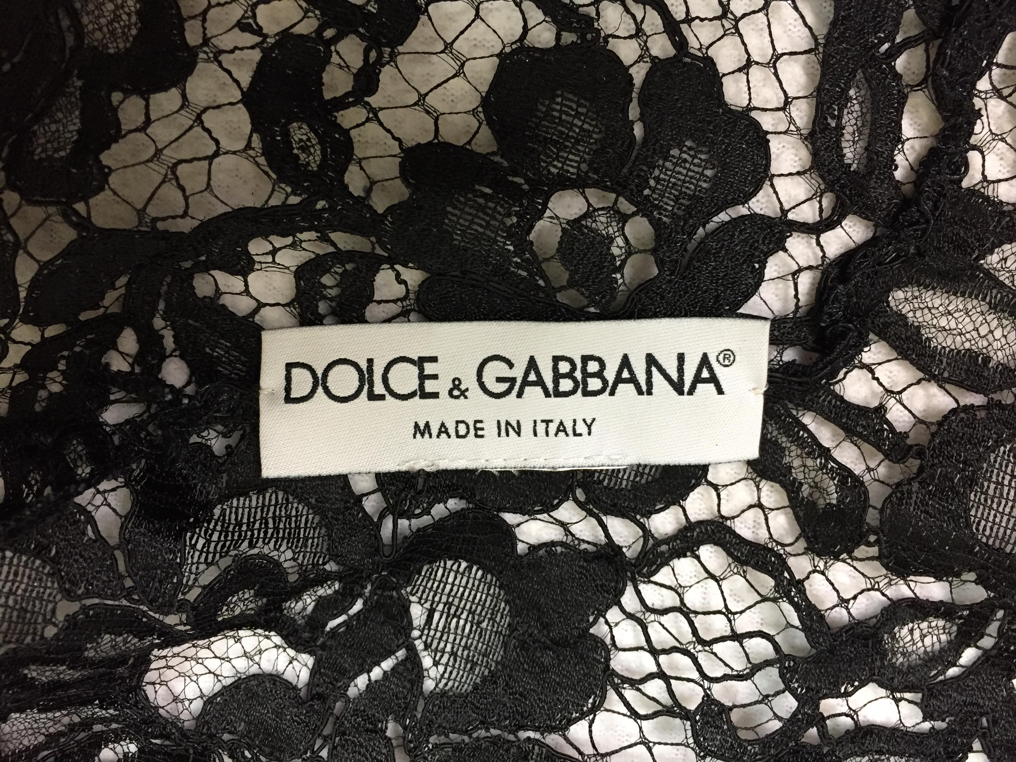 Dolce & Gabbana Runway Black Patent Lace Princess Dress Jacket Mink, S / S 1999 In Good Condition In Yukon, OK