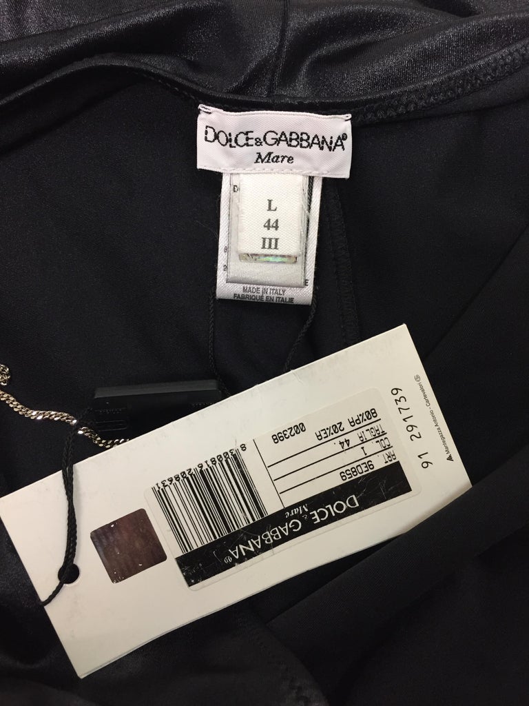 Dolce and Gabbana Black Bodycon Chain Strap Slip Dress, 1990s at 1stDibs