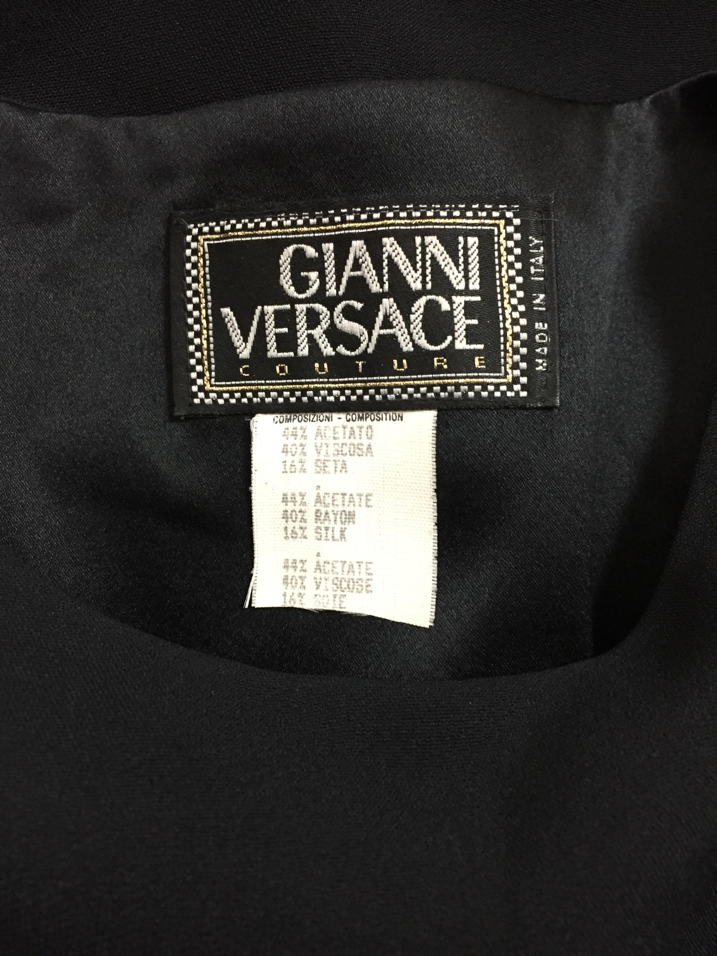 F/W 1994 Gianni Versace Black Cut-Out Embellished Pencil Mini Dress 40 ...