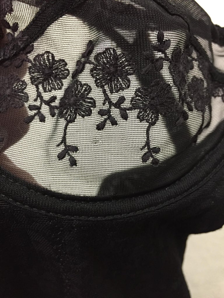 Vintage 1970's Christian Dior Sheer Black Monogram Logo ...