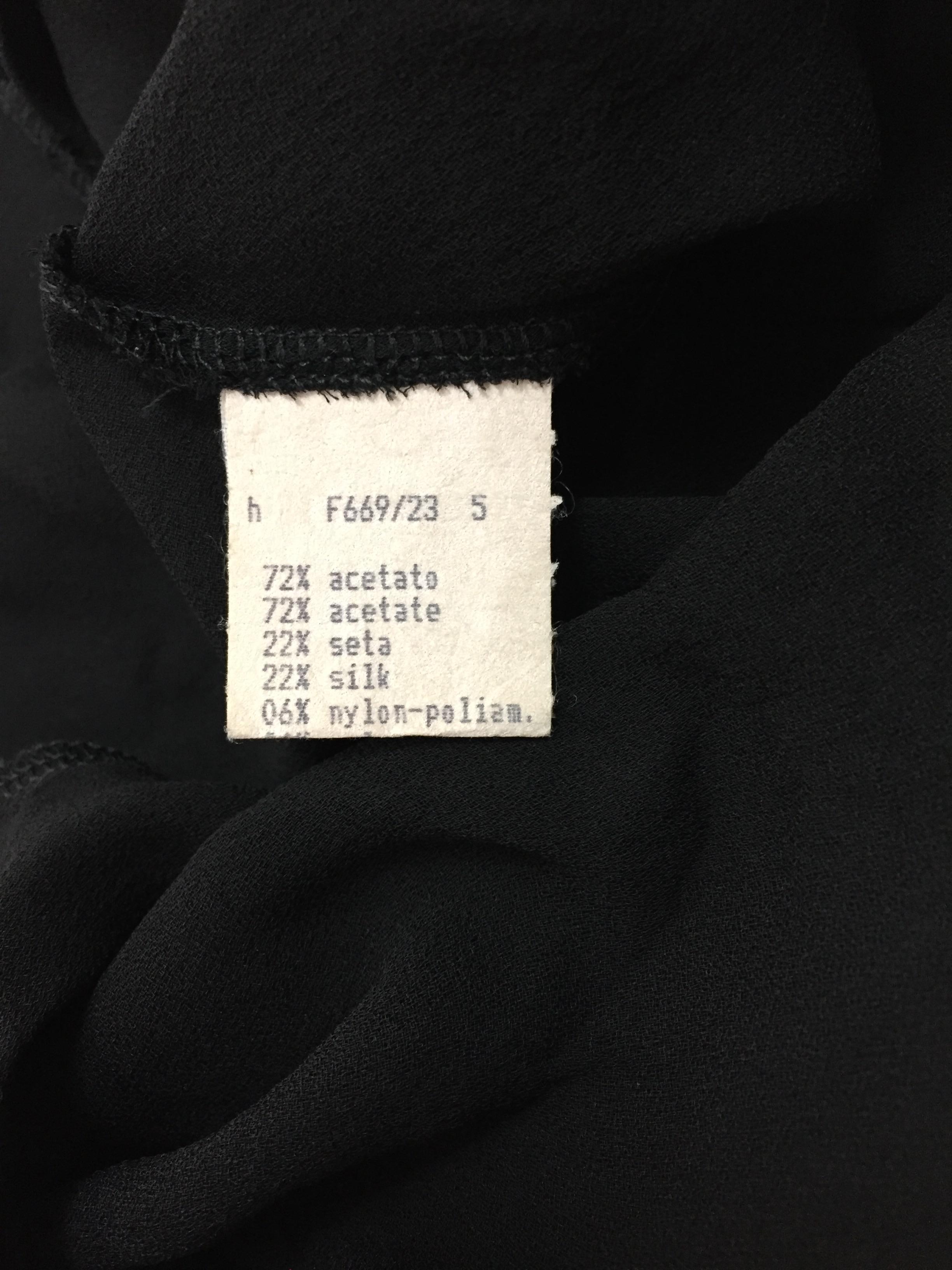 1990's Fendi by Karl Lagerfeld Sheer Black Plunging V Neck Slip Dress In Good Condition In Yukon, OK