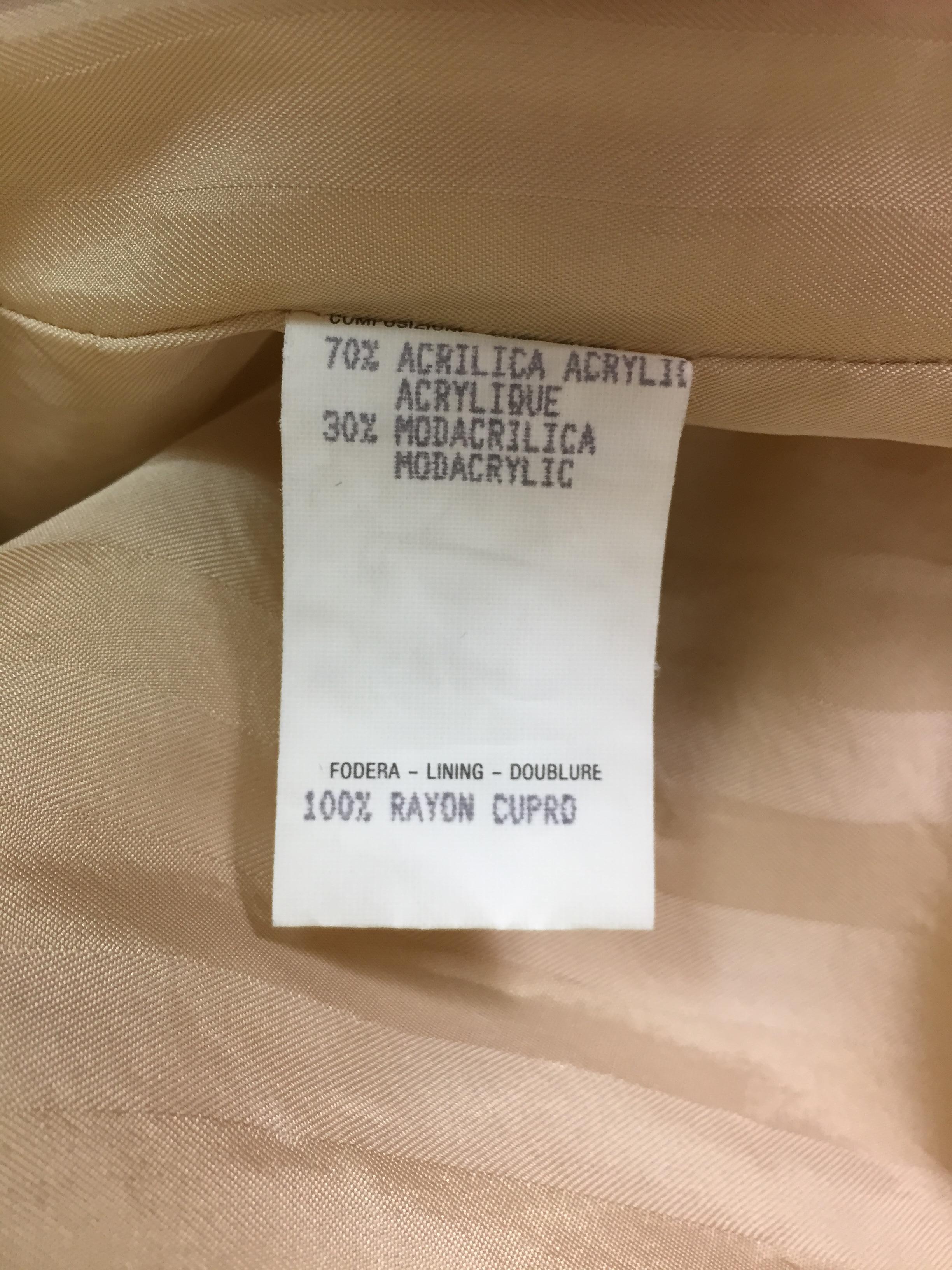 Beige F/W 1996 Gucci by Tom Ford Blonde Faux Fur Full Length Coat Jacket