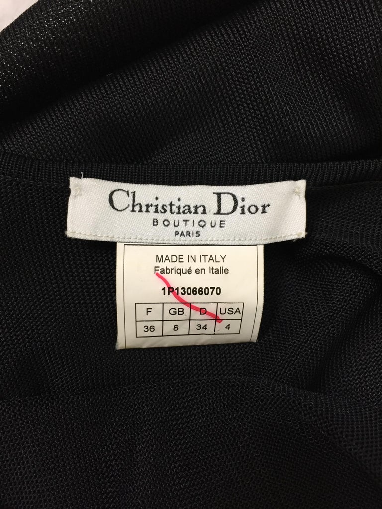 2001 Christian Dior by John Galliano Sheer Black Knit Mini Dress at ...