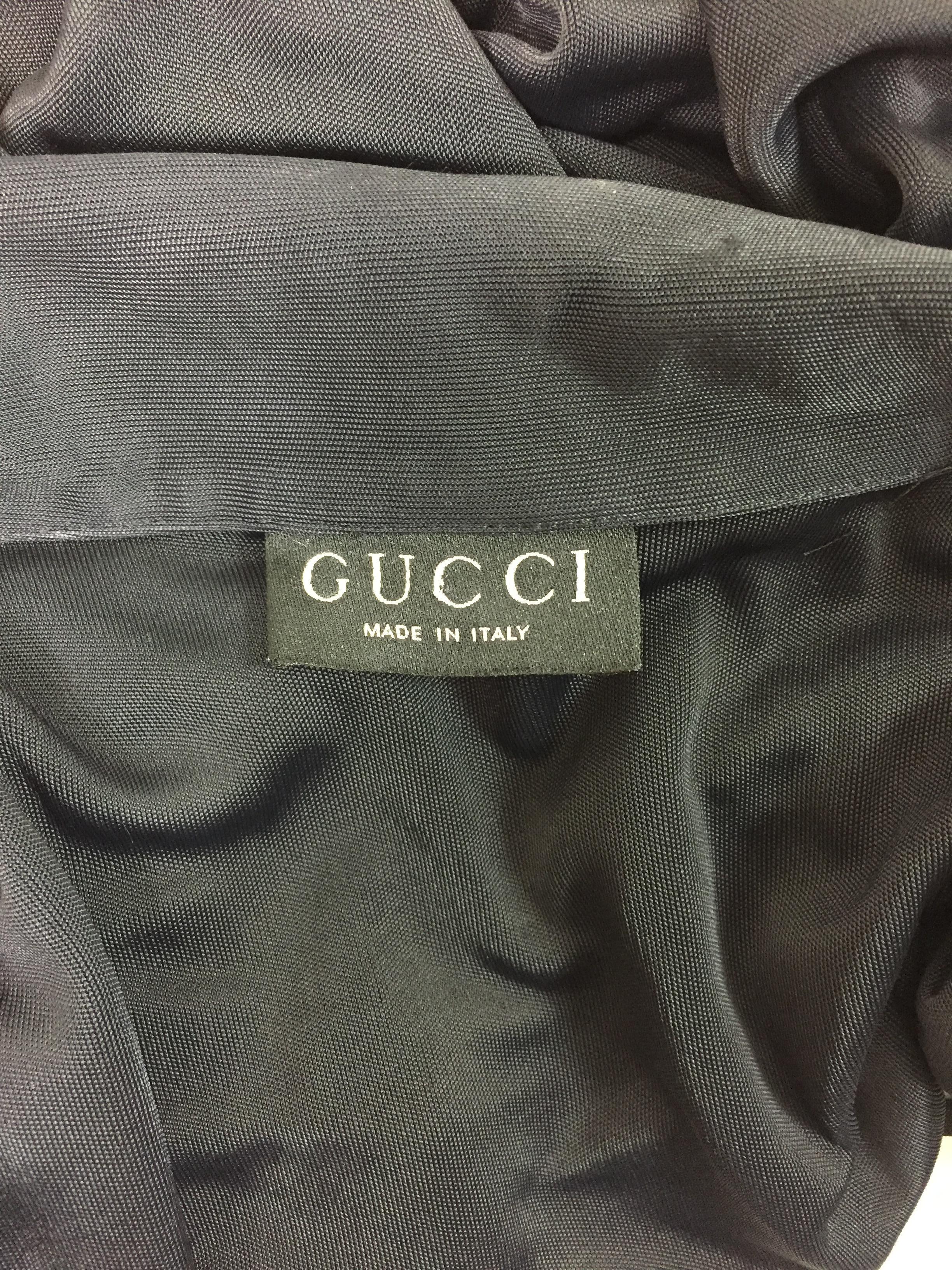 Women's S/S 1996 Gucci Tom Ford Documented Black Plunging Mini Dress W/ Logo Belt